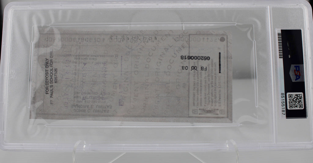 Johnny Unitas Signed Personal Check PSA/DNA Auto Grade Mint 9