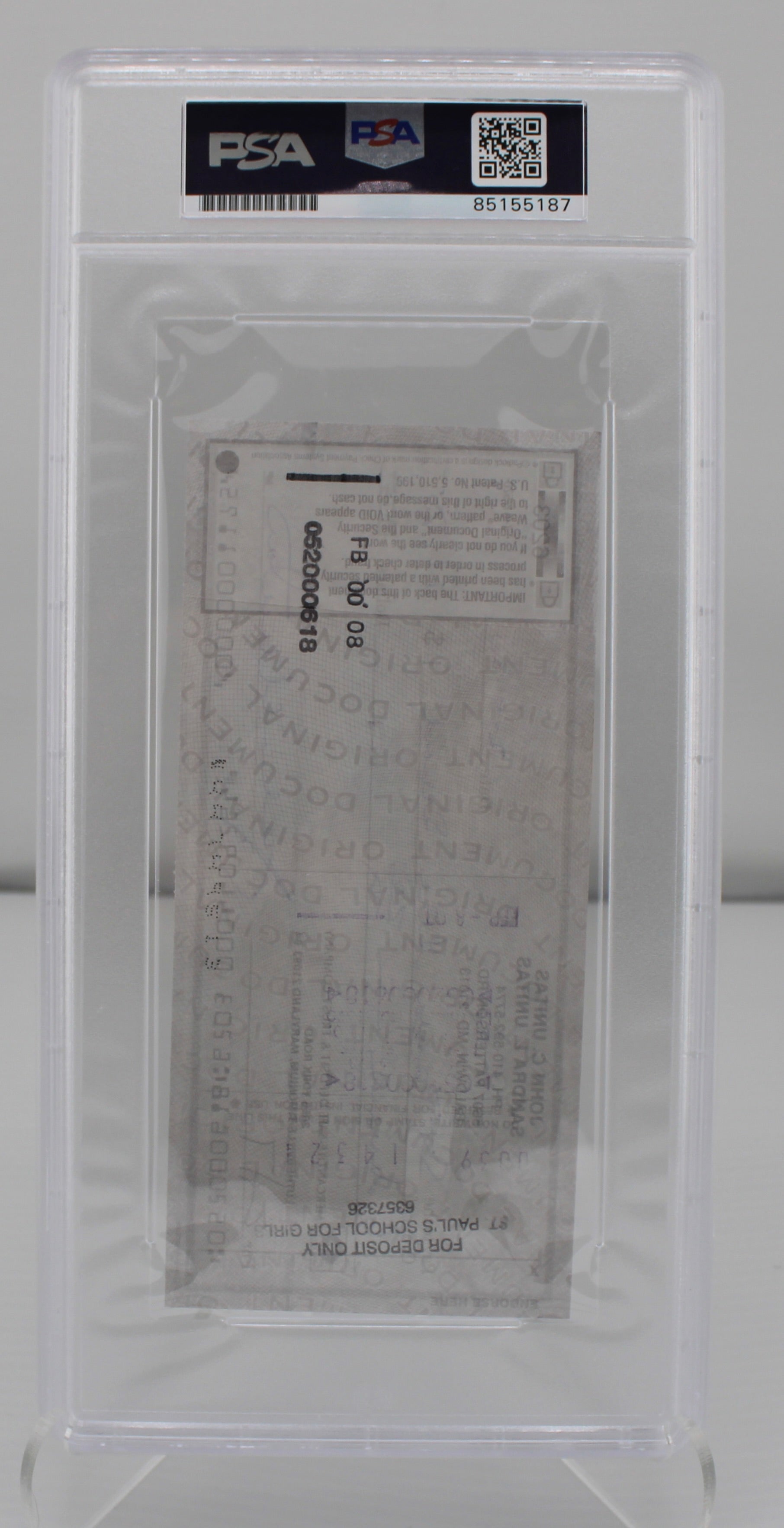 Johnny Unitas Signed Personal Check PSA/DNA Auto Grade Mint 9