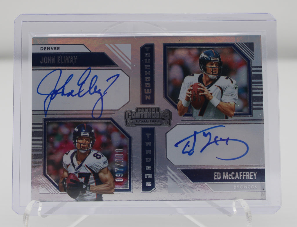 2024 Panini Contenders Touchdown Tandems Elway & McCaffrey Dual Auto /100