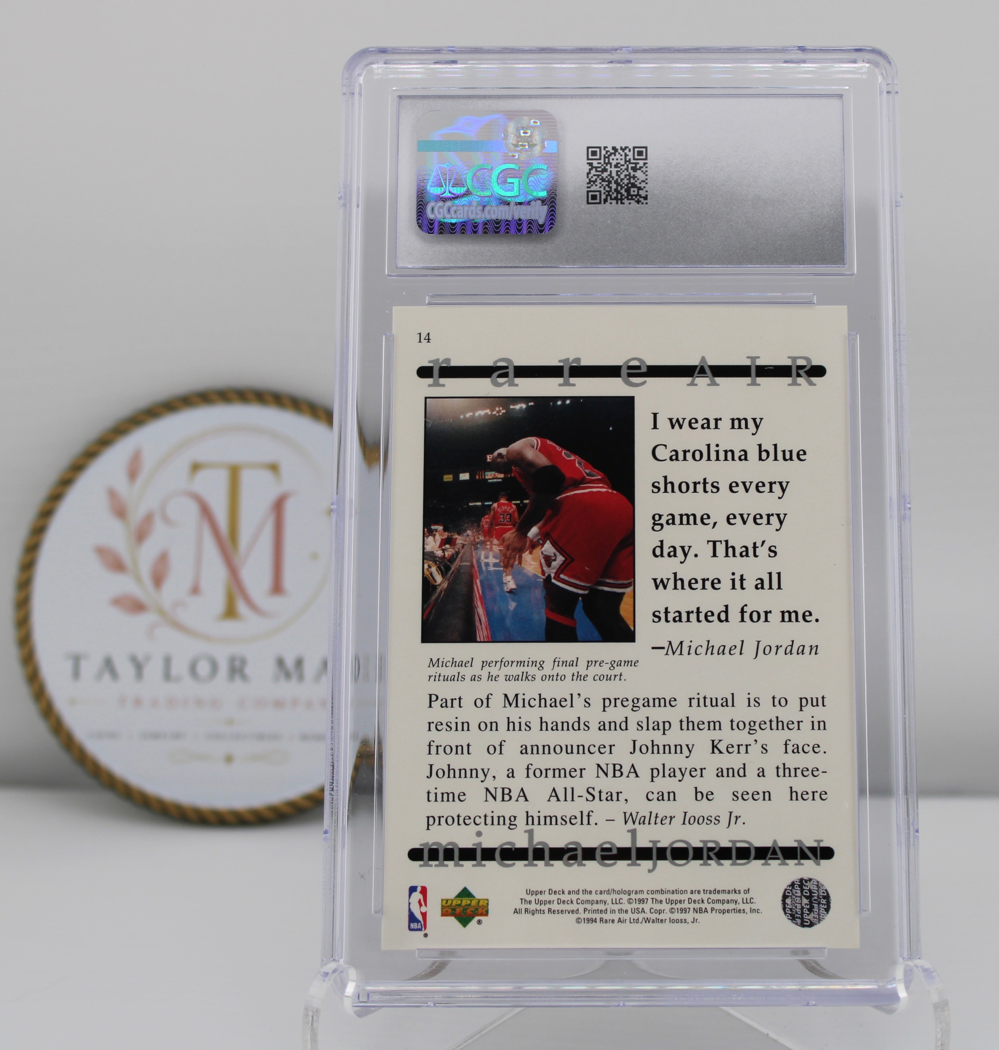 1997 Upper Deck Jordan Rare Air #14 Michael Jordan CGC 10 Gem Mint