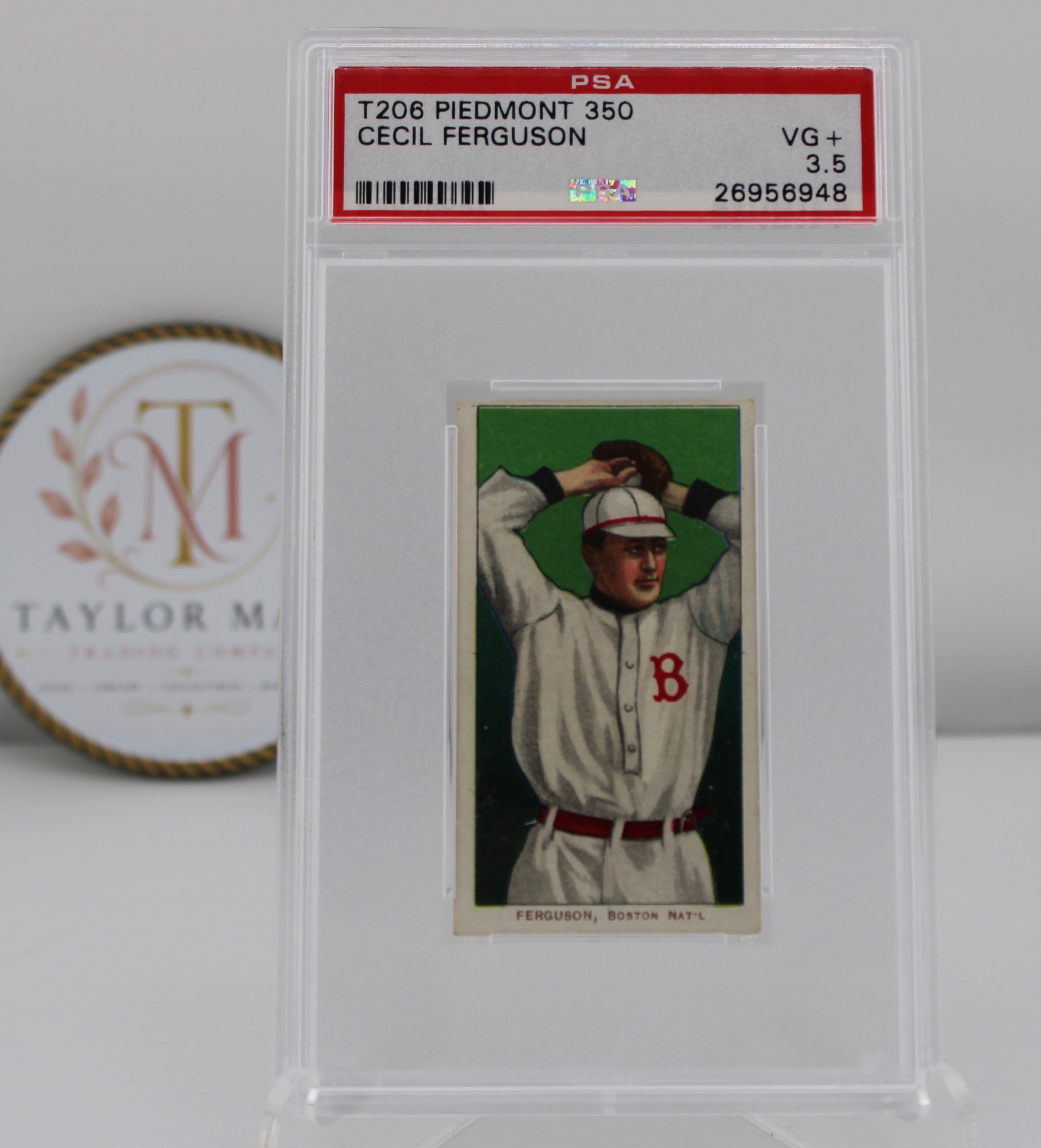T206 Piedmont 350 Cecil Ferguson Boston Nat'l PSA VG+ 3.5