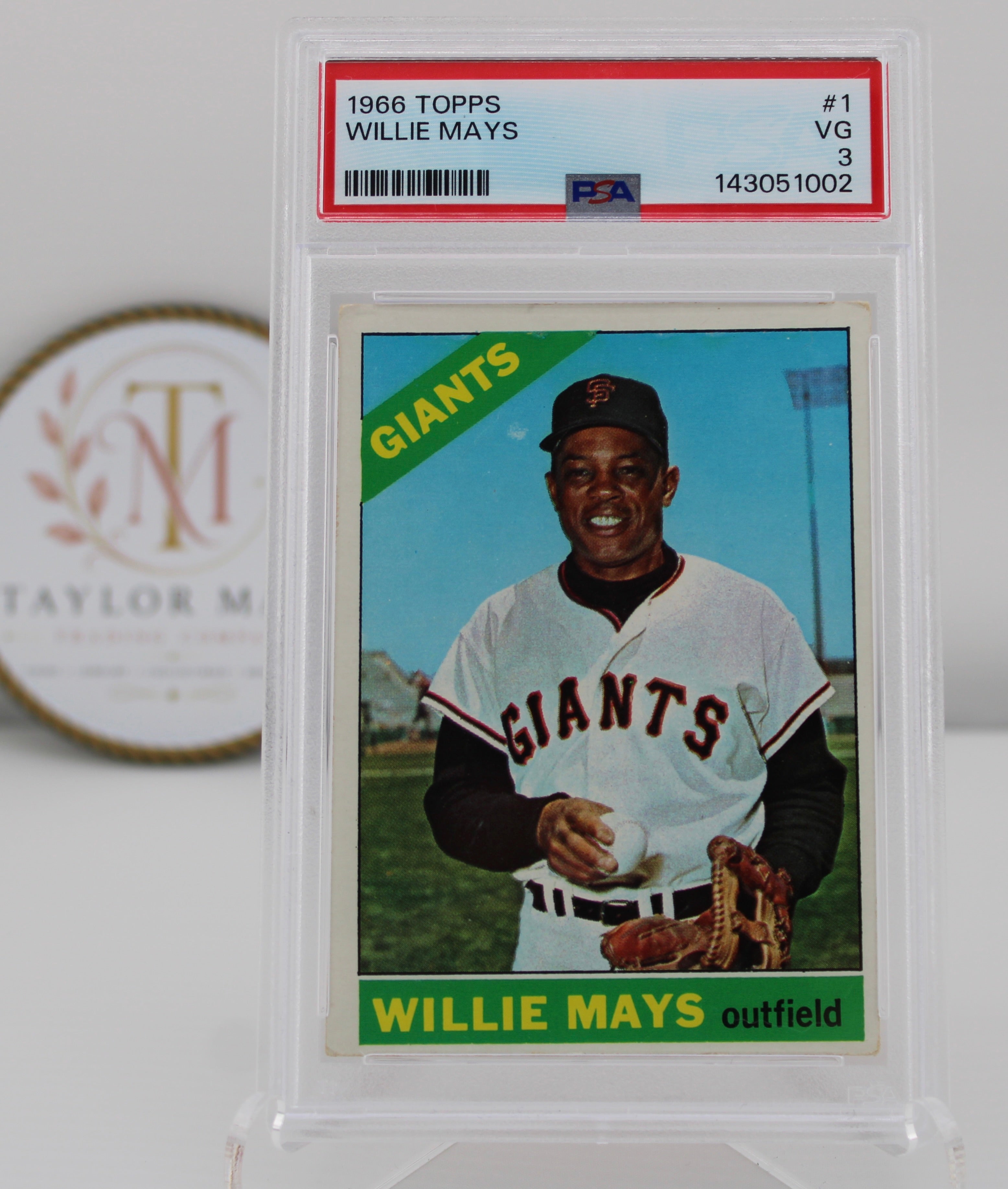 1966 Topps #1 Willie Mays San Francisco Giants PSA VG 3
