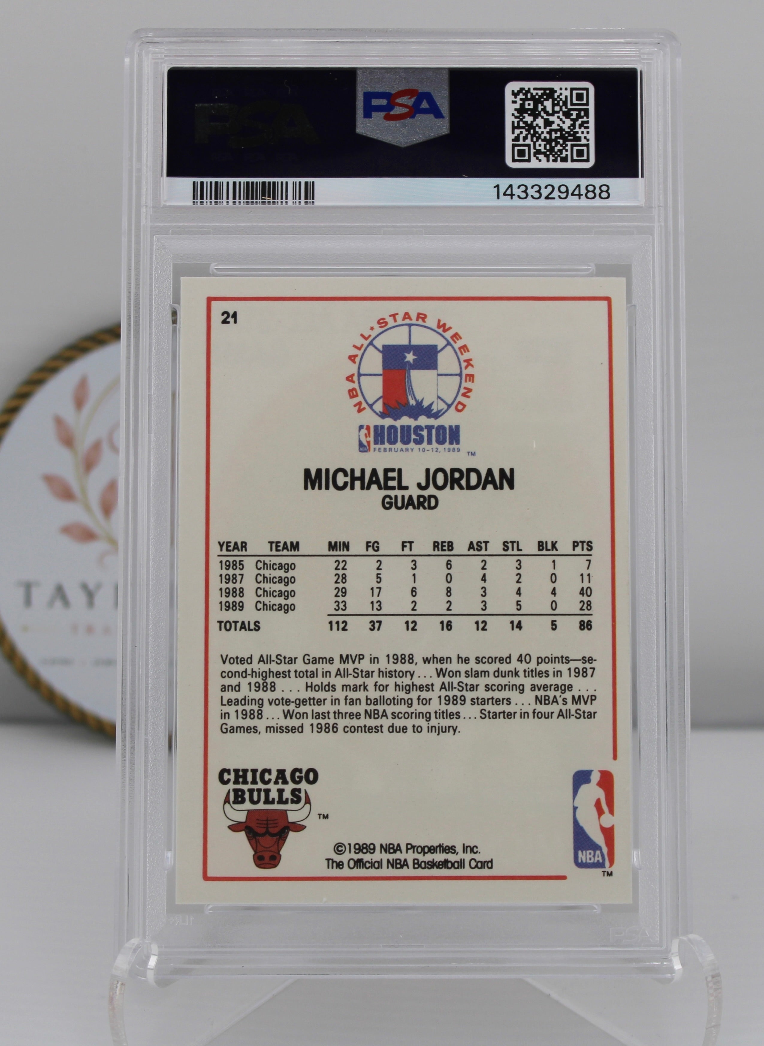 1989 Hoops #21 Michael Jordan All-Star PSA 9 (Mint)
