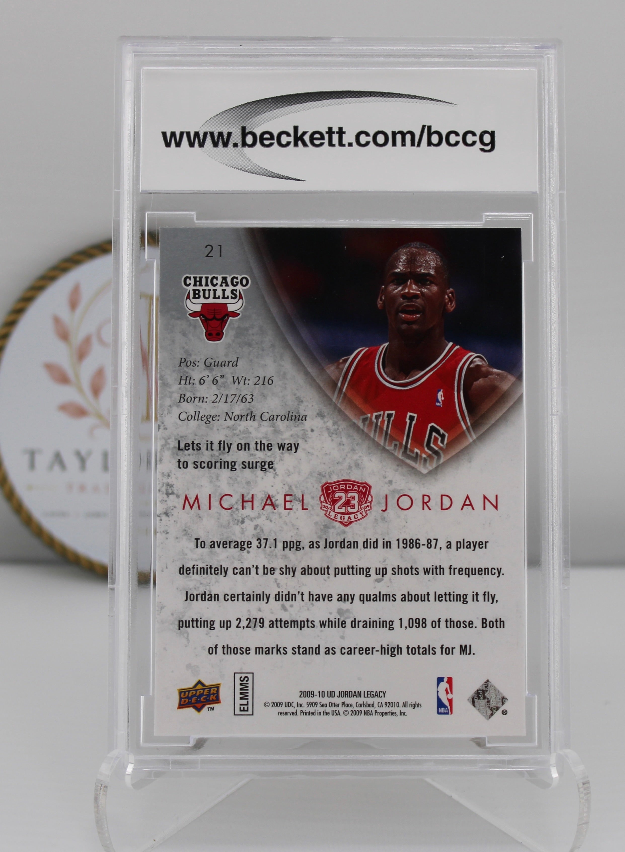 2009-10 Upper Deck MJ Legacy Collection Gold #21 Michael Jordan BCCG 10 (Mint or Better)
