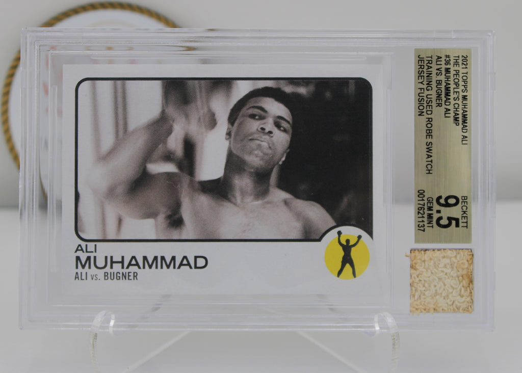 2021 Topps Muhammad Ali The People's Champ #36 Ali vs. Bugner Training Used Robe Swatch BGS 9.5 (Gem Mint)