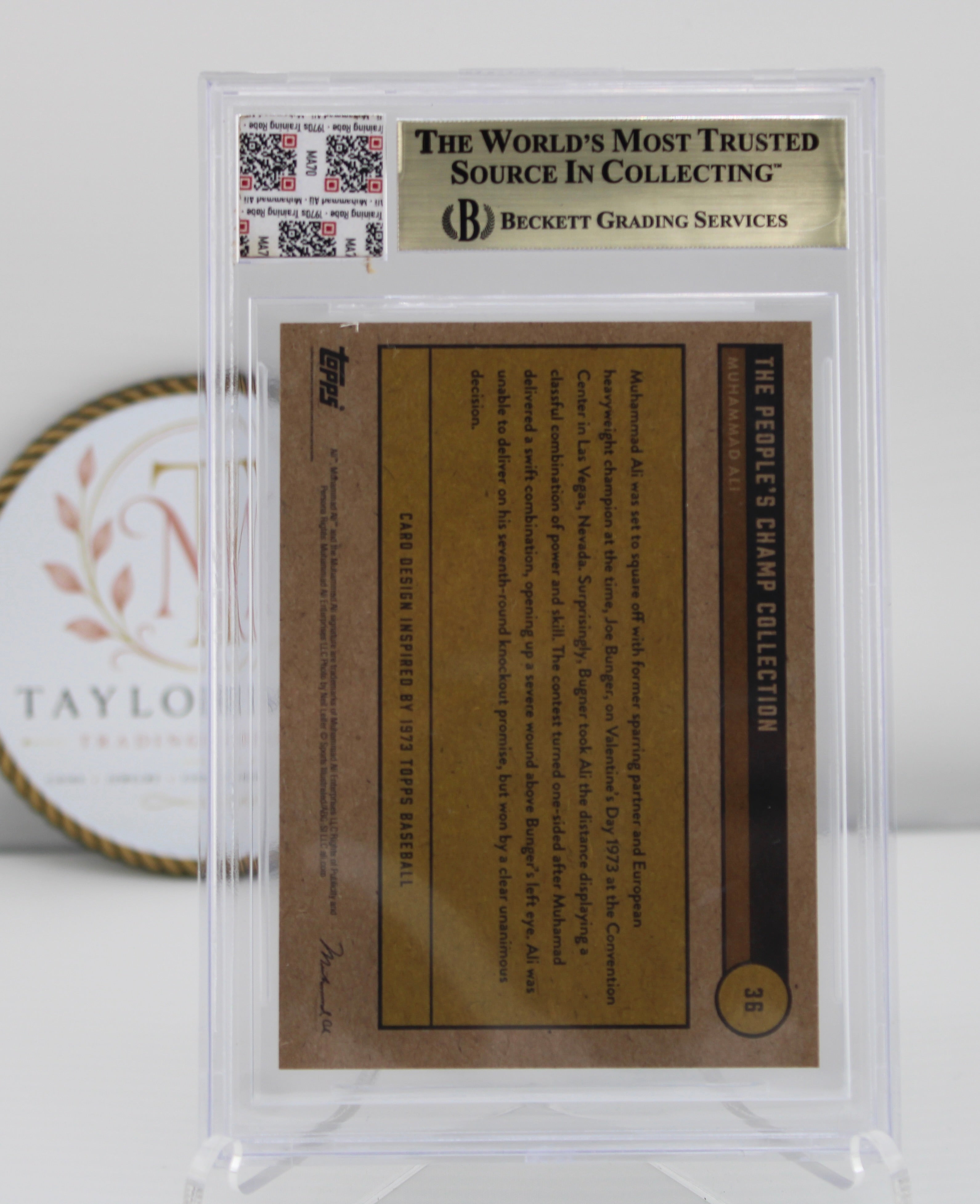 2021 Topps Muhammad Ali The People's Champ #36 Ali vs. Bugner Training Used Robe Swatch BGS 9.5 (Gem Mint)
