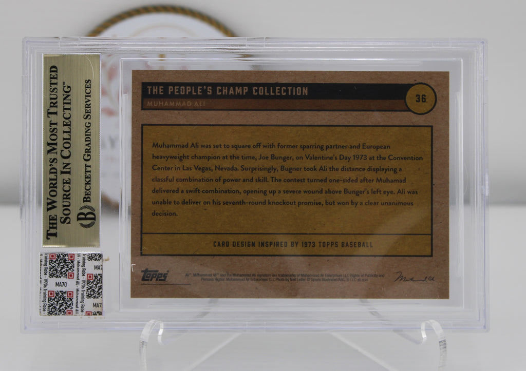 2021 Topps Muhammad Ali The People's Champ #36 Ali vs. Bugner Training Used Robe Swatch BGS 9.5 (Gem Mint)