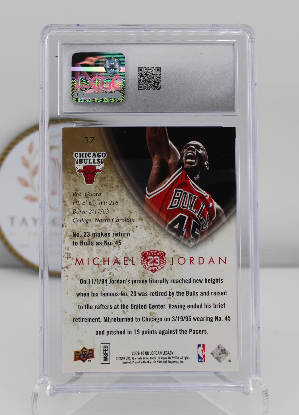 2009-10 Upper Deck Jordan Legacy #37 Michael Jordan CGC 10 (Gem Mint) — No. 23 Returns as No. 45