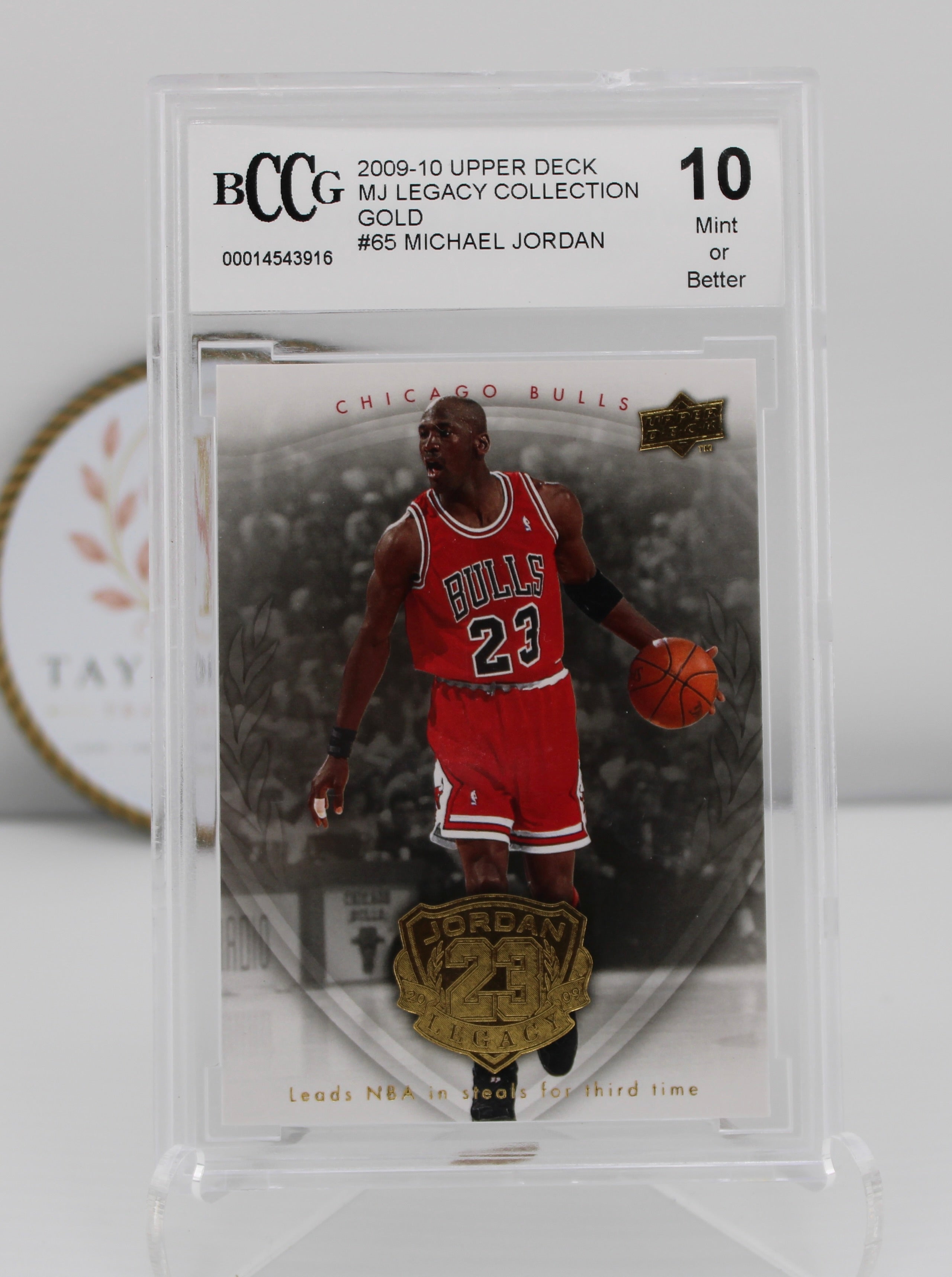 2009-10 Upper Deck MJ Legacy Collection Gold #65 Michael Jordan BCCG 10 (Mint or Better) — Leads NBA in Steals for Third Time