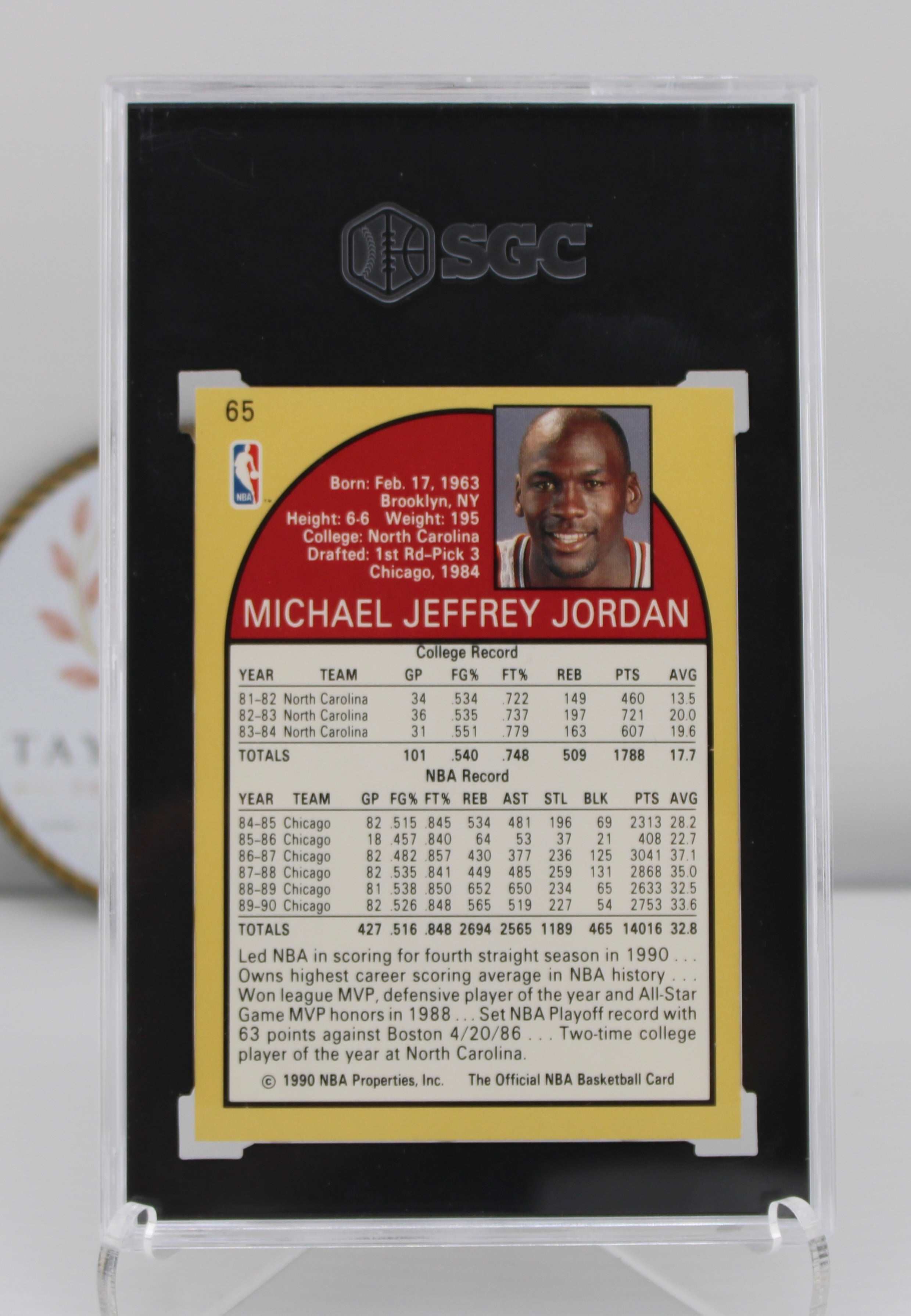 1990-91 NBA Hoops #65 Michael Jordan SGC 9 (Mint)