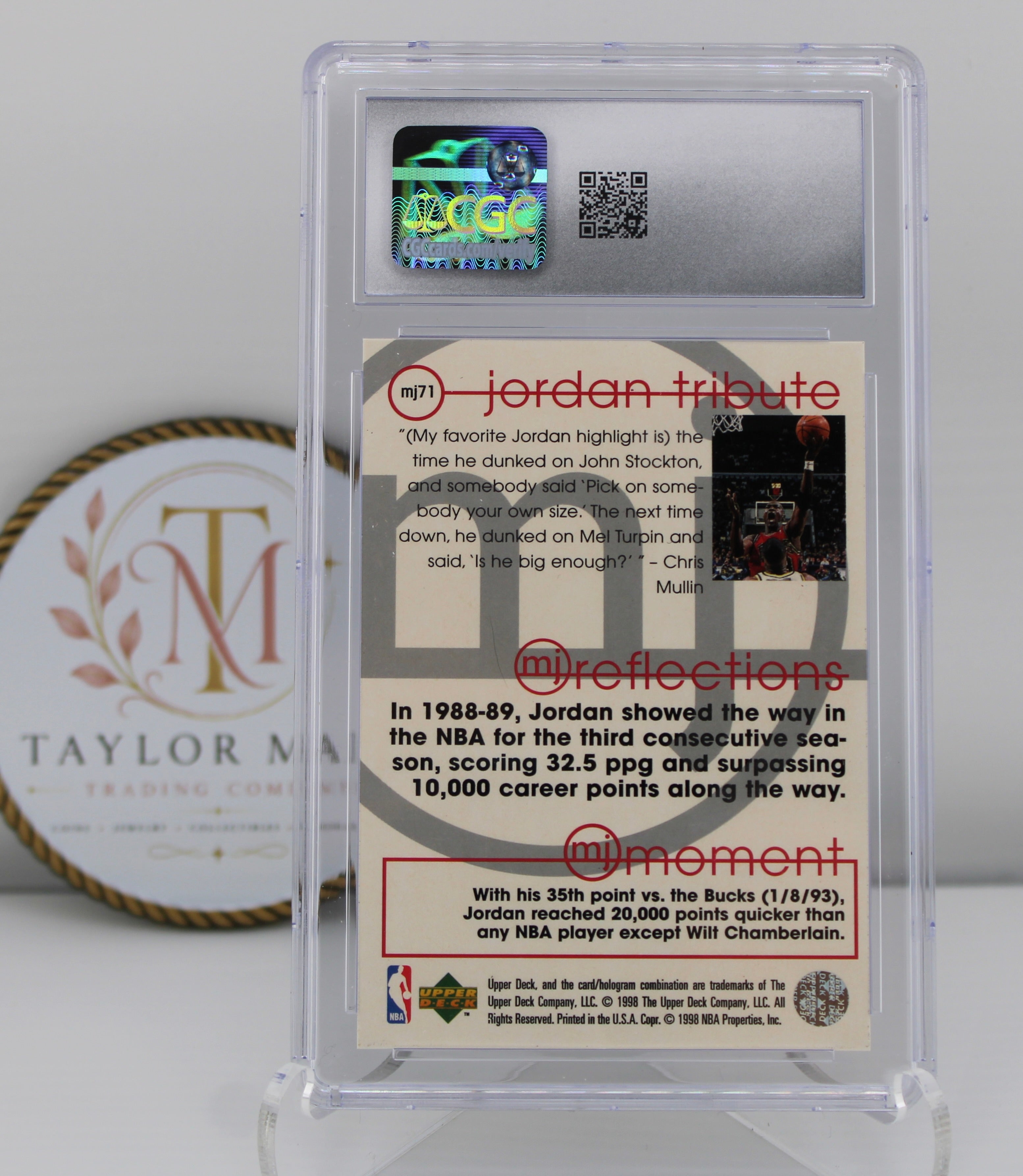 1997-98 Upper Deck Jordan Tribute MJ Reflections Michael Jordan #MJ71 CGC 10 Gem Mint – Chicago Bulls