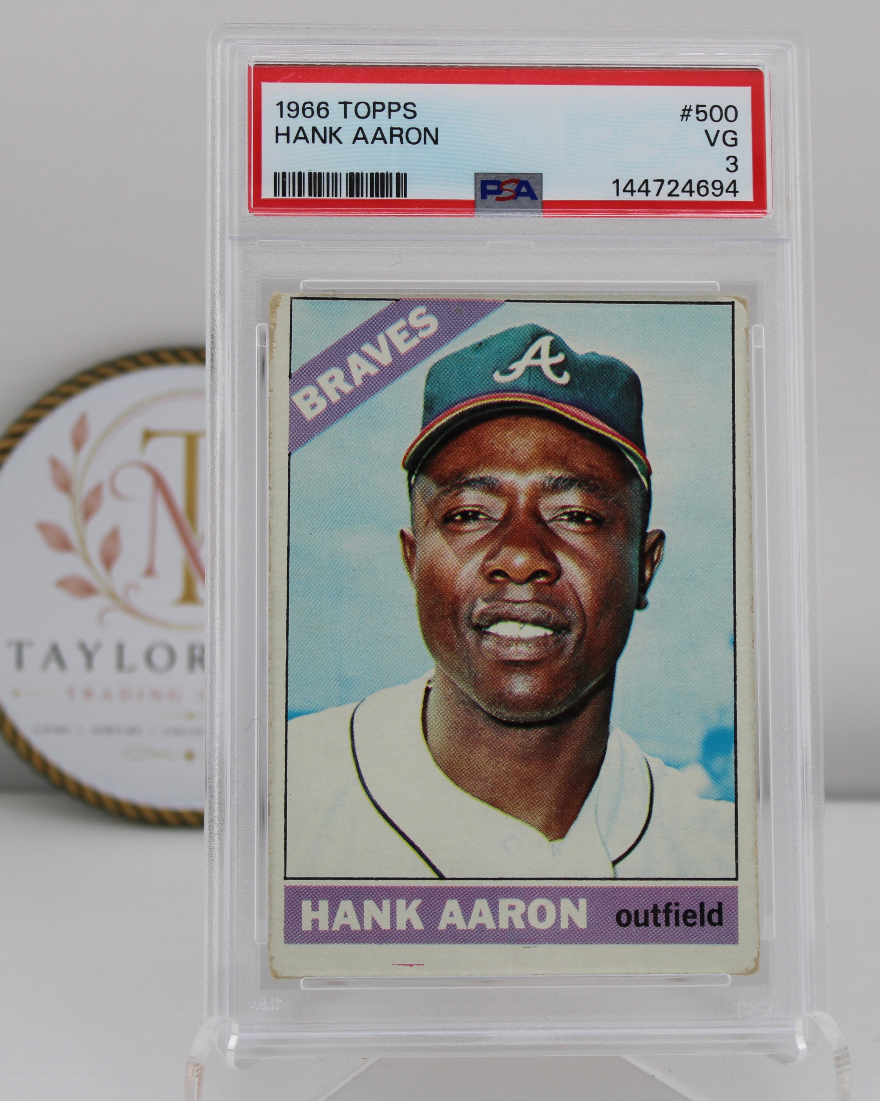 1966 Topps Hank Aaron #500 PSA 3 VG – Atlanta Braves