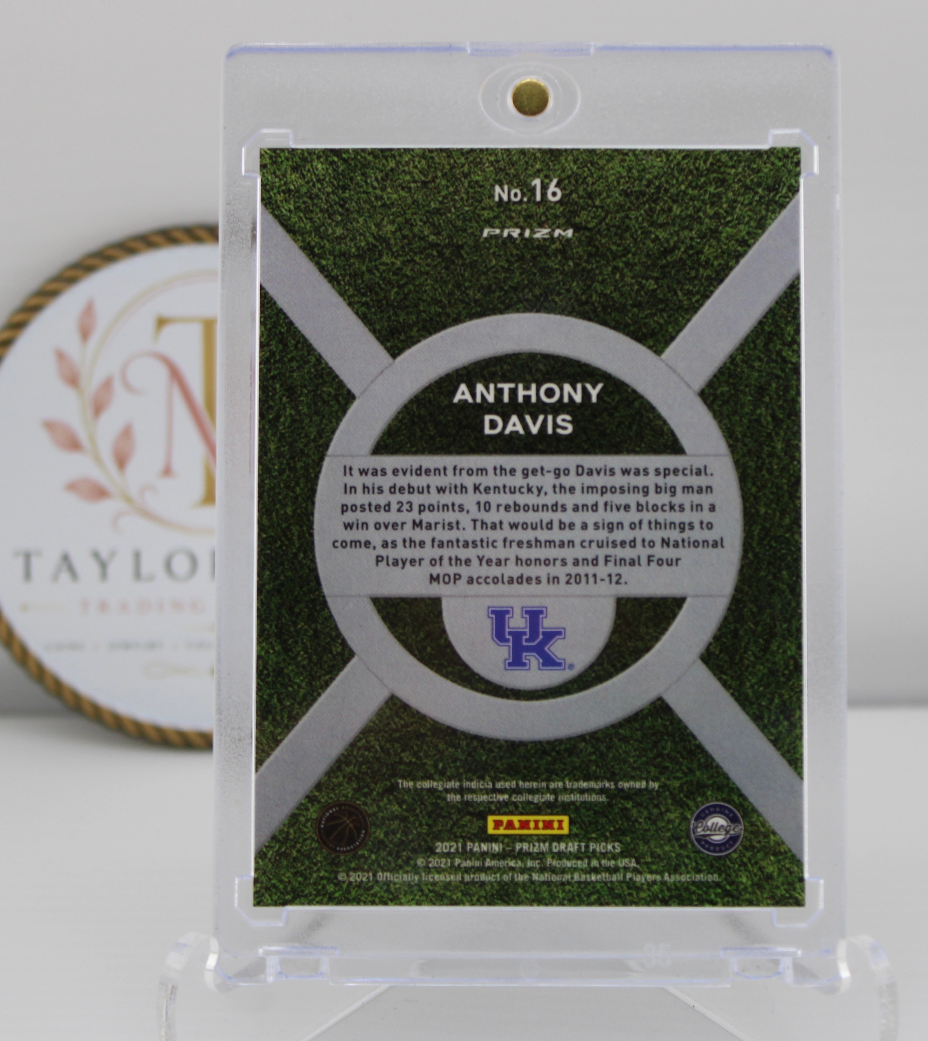 2021 Panini Prizm Draft Picks Anthony Davis On Campus Holo Prizm #16 – University of Kentucky