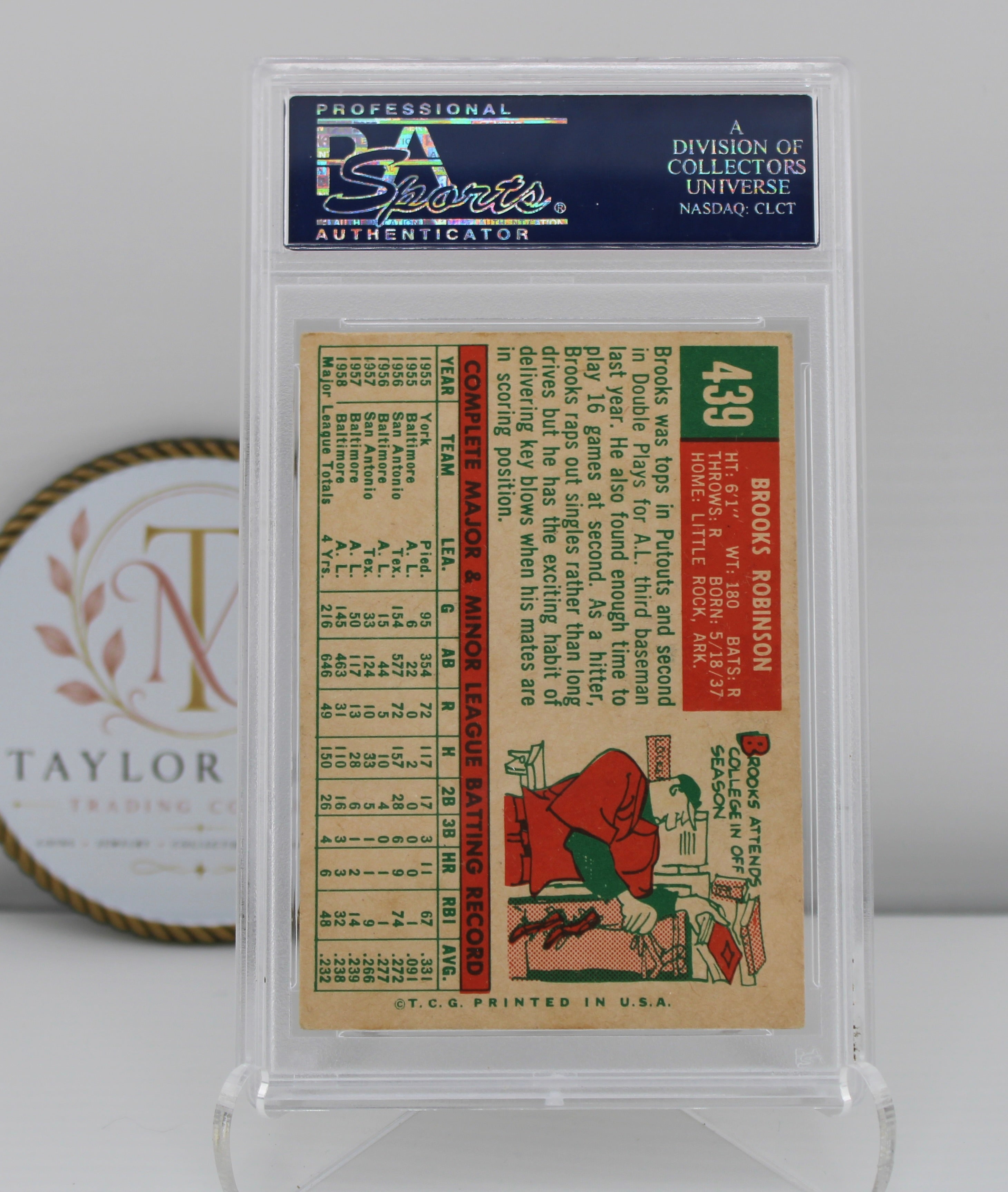 1959 Topps Brooks Robinson #439 PSA 4 VG-EX Baltimore Orioles