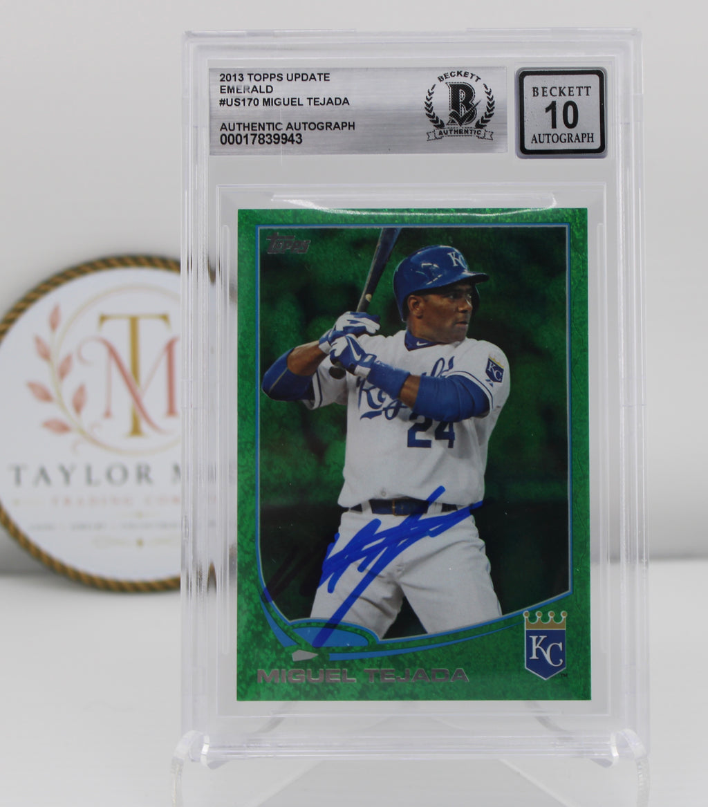2013 Topps Update Emerald Miguel Tejada #US170 BGS 10 Authentic Autograph