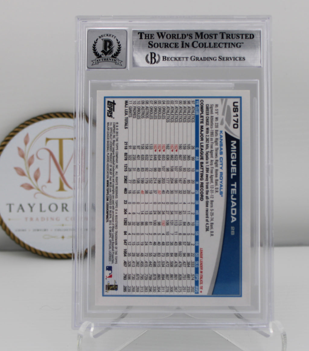 2013 Topps Update Emerald Miguel Tejada #US170 BGS 10 Authentic Autograph