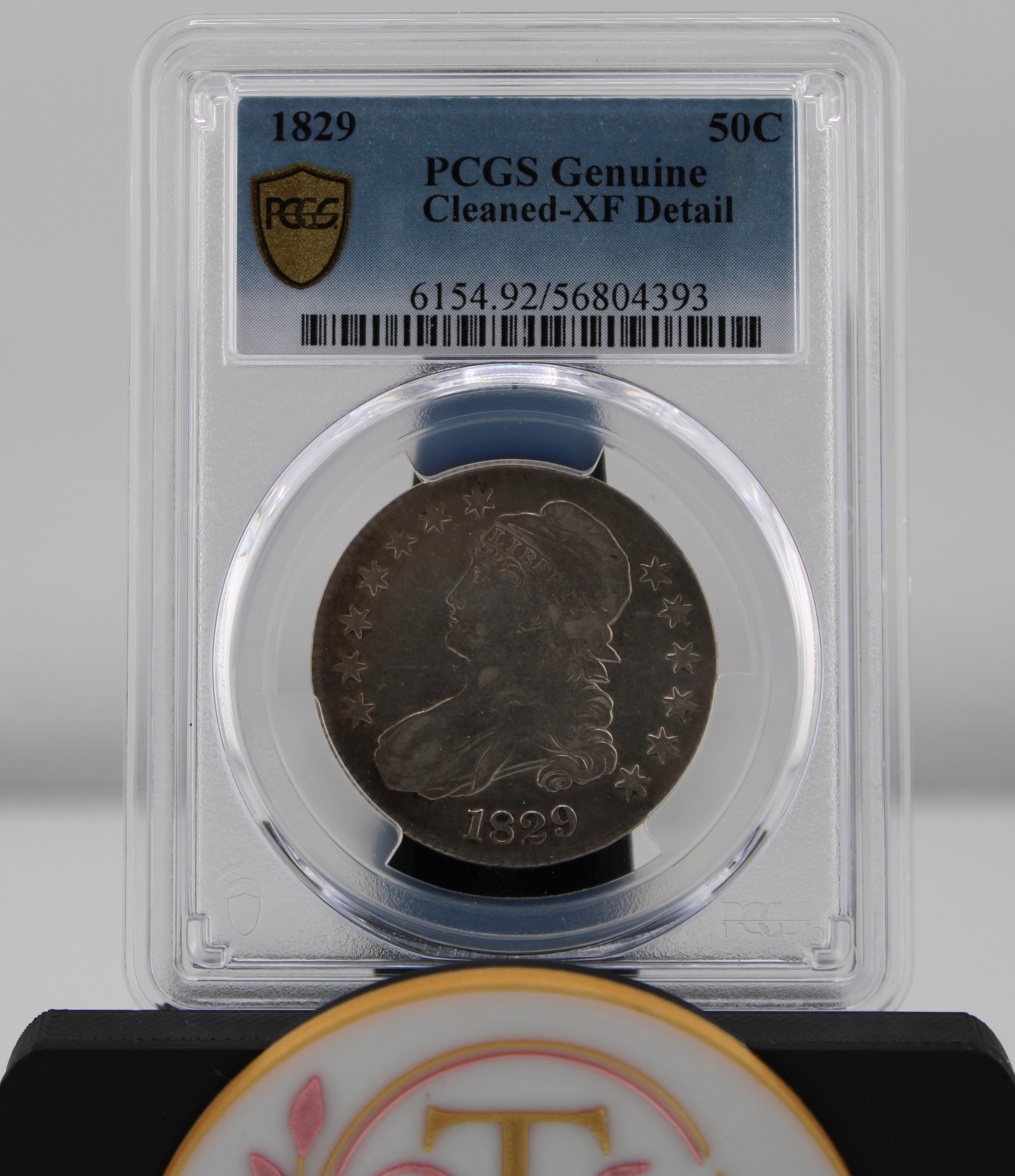 1829 Capped Bust Half Dollar 50C PCGS Genuine Cleaned-XF Detail