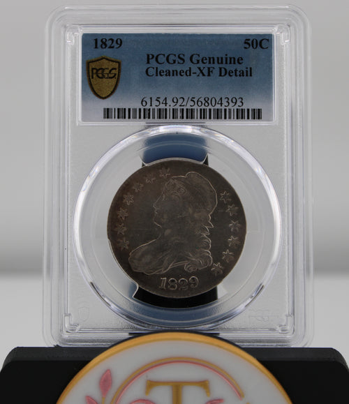 1829 Capped Bust Half Dollar 50C PCGS Genuine Cleaned-XF Detail