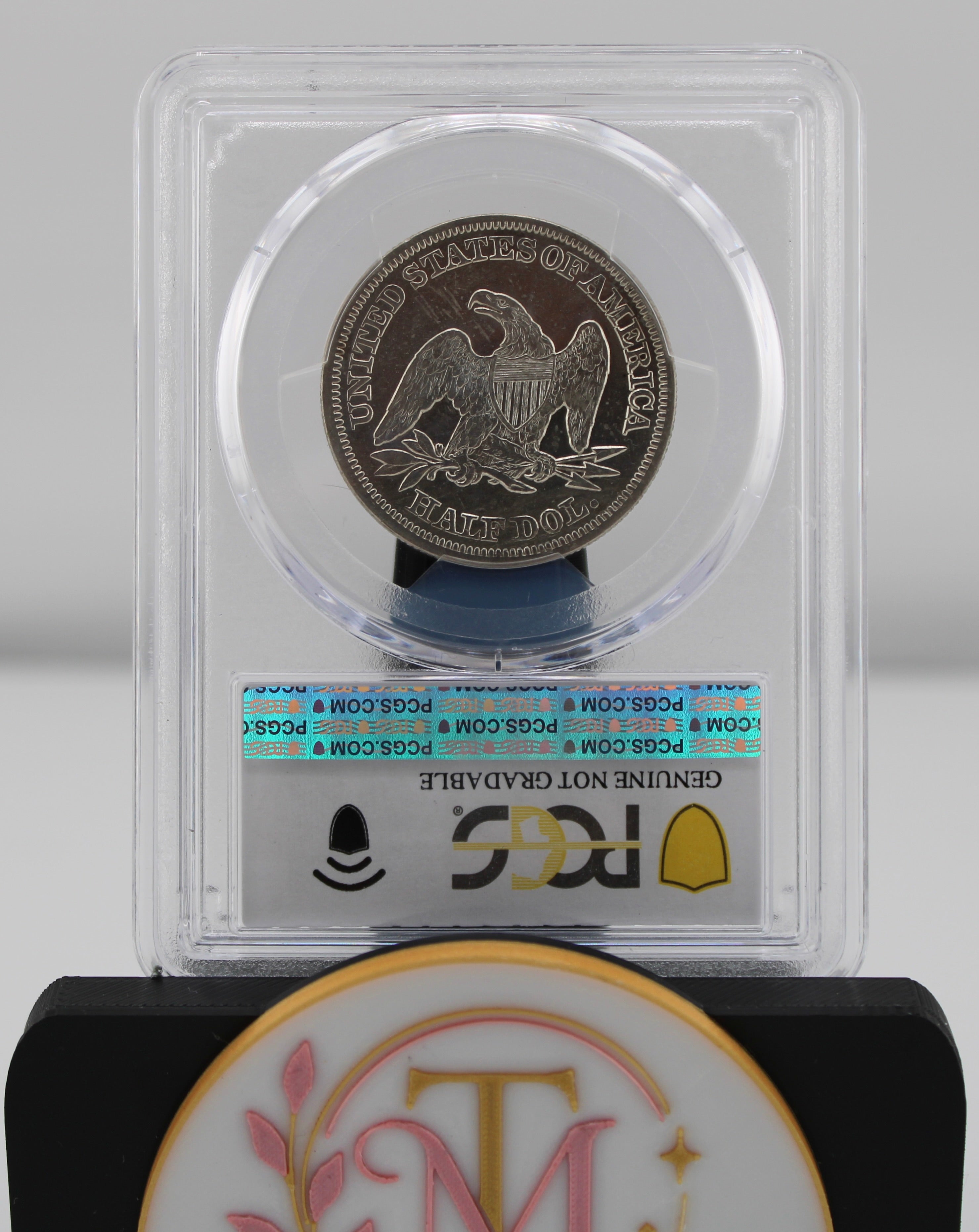 1858 Seated Liberty Half Dollar 50C PCGS Genuine Bent-XF Detail