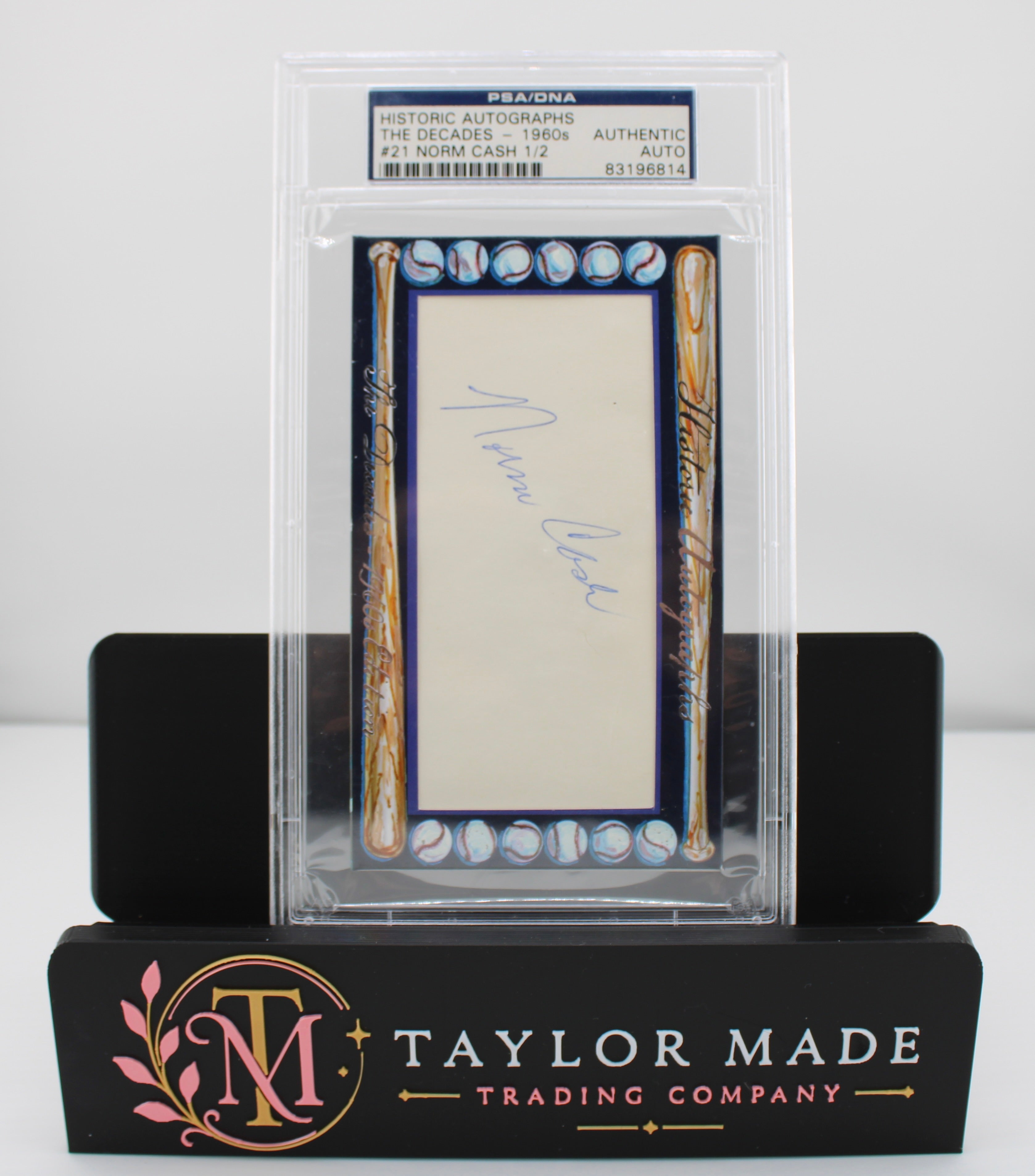 Historic Autographs The Decades 1960s Norm Cash Auto #21/2 PSA/DNA Authentic