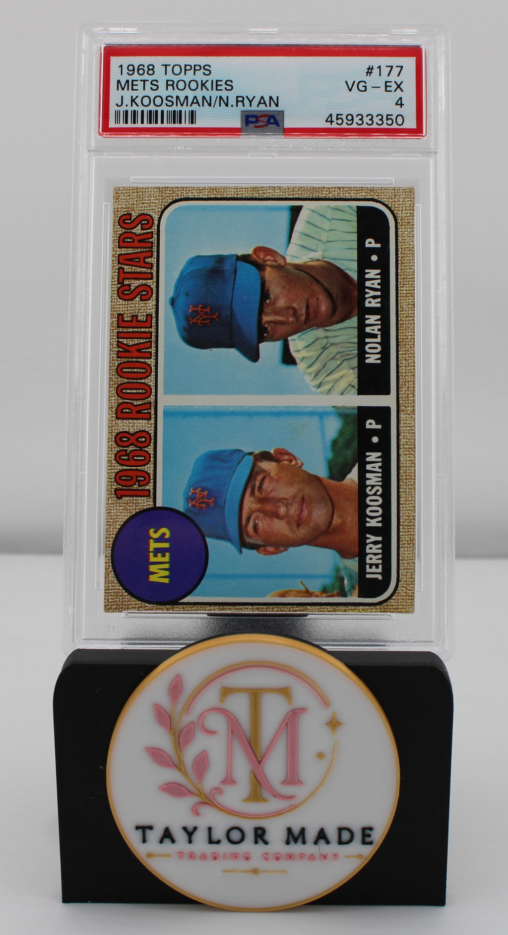 1968 Topps #177 Nolan Ryan/Jerry Koosman Mets Rookie Stars PSA VG-EX 4