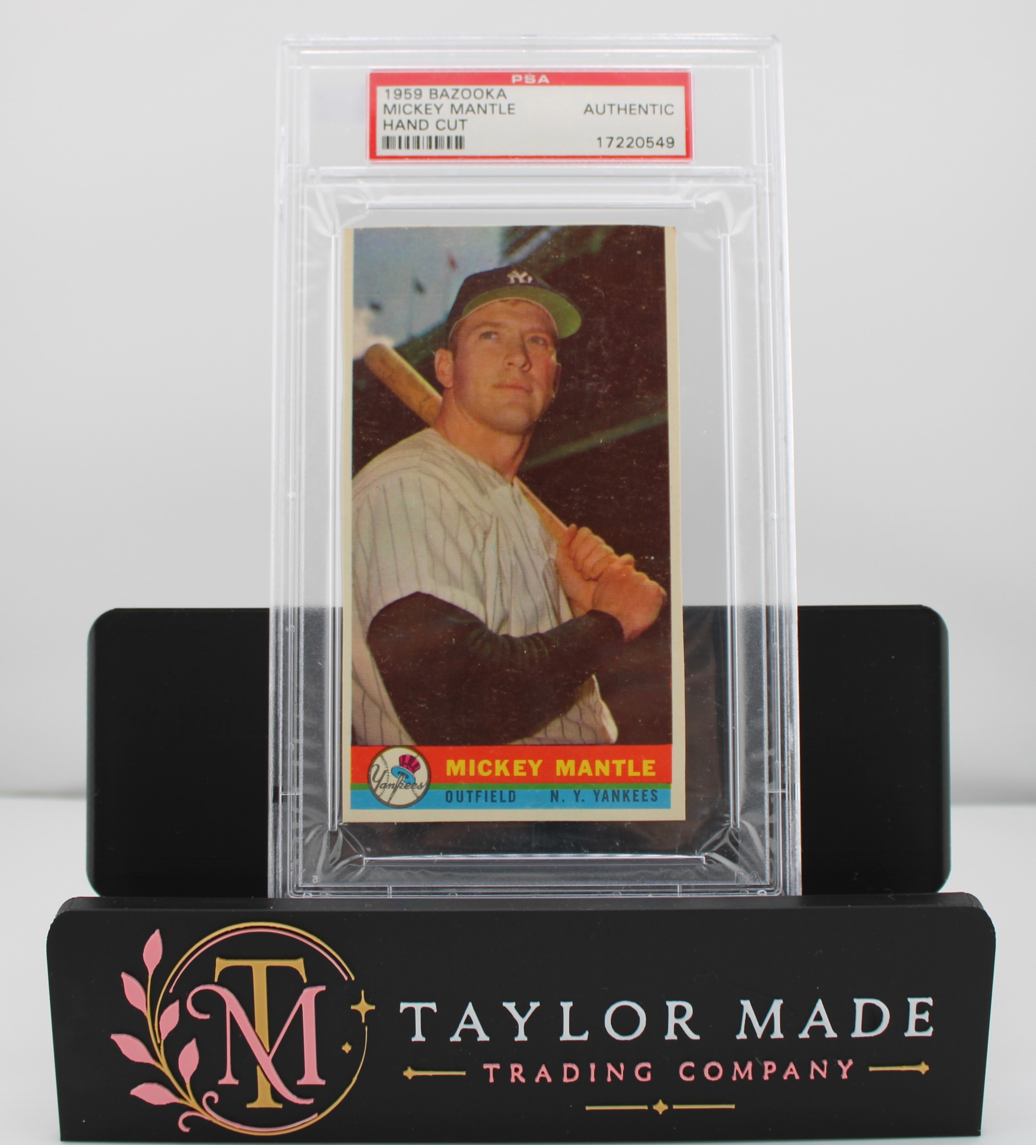 1959 Bazooka Mickey Mantle Hand Cut PSA Authentic - Front