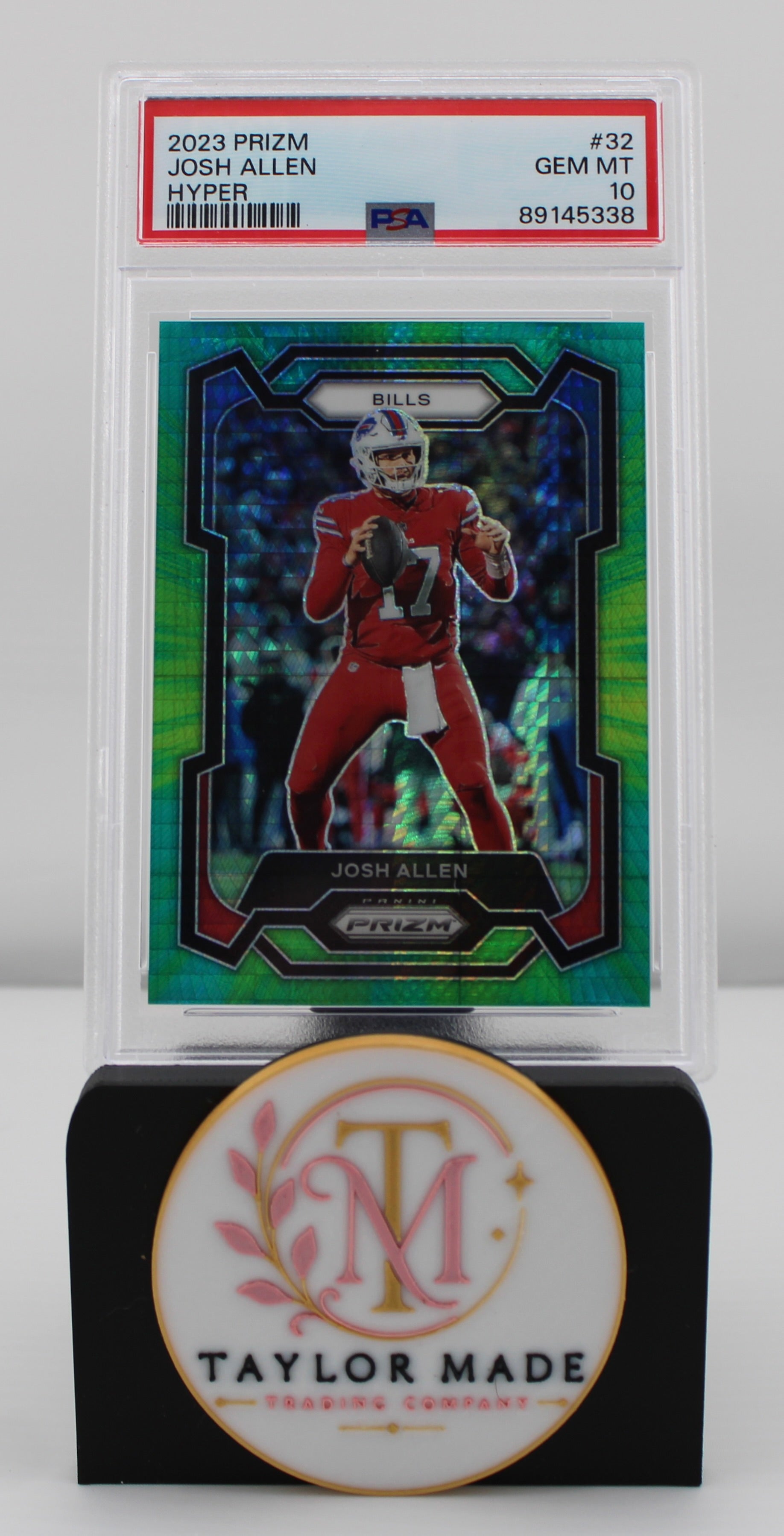 2023 Prizm #32 Josh Allen Hyper /175 PSA GEM MT 10 - Front