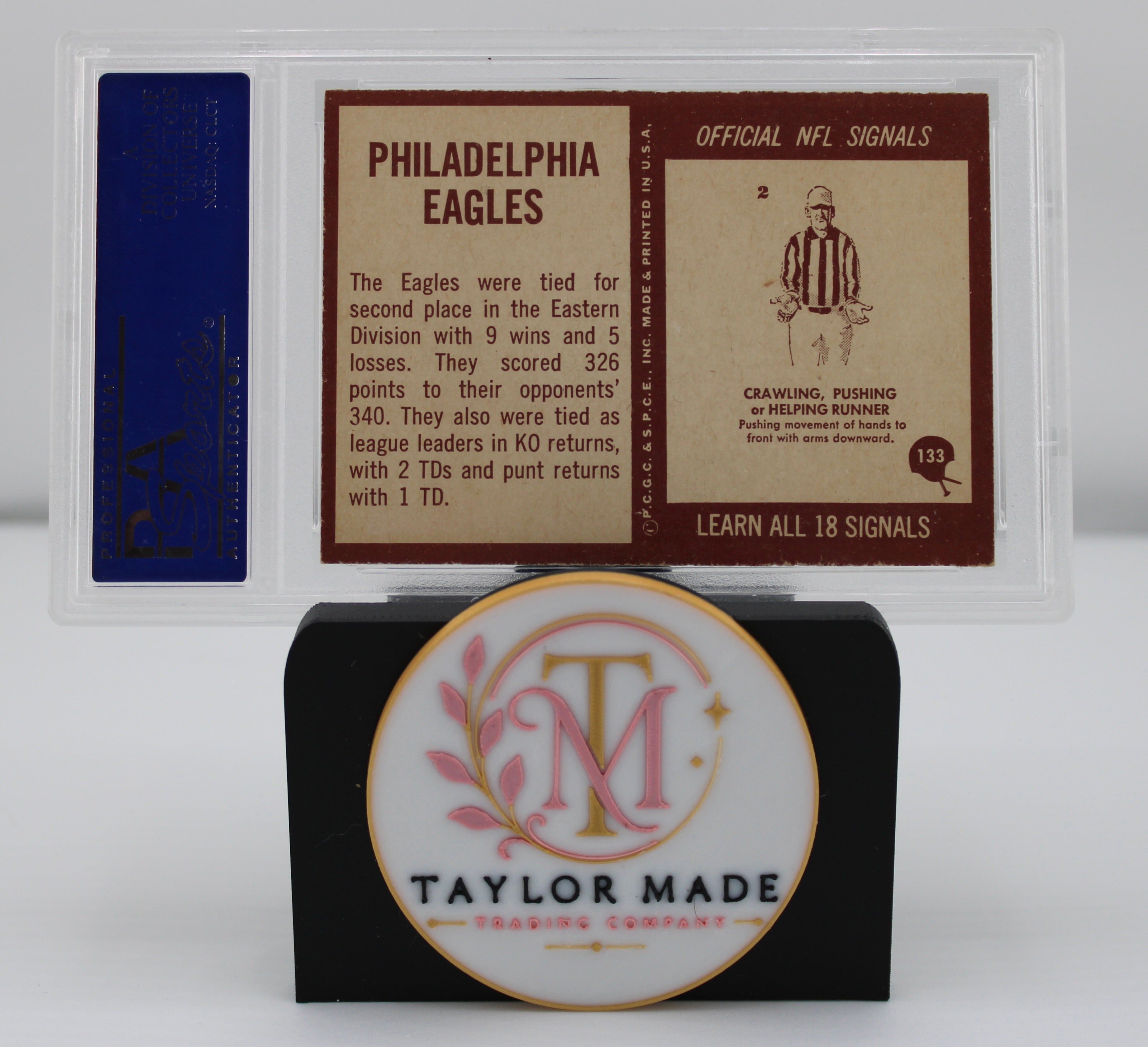 1967 Philadelphia #133 Philadelphia Eagles Team Card PSA NM 7 - Back