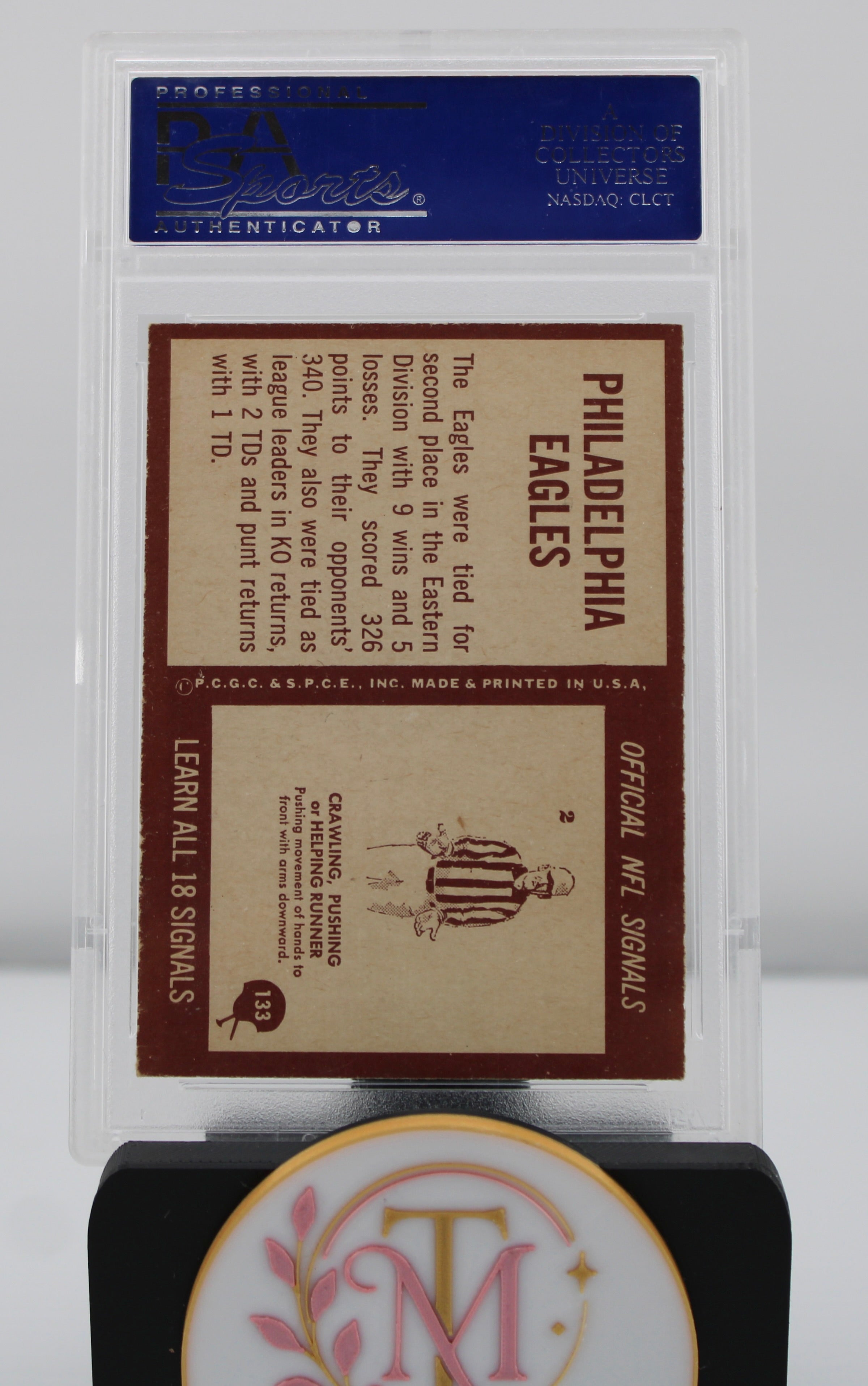 1967 Philadelphia #133 Philadelphia Eagles Team Card PSA NM 7