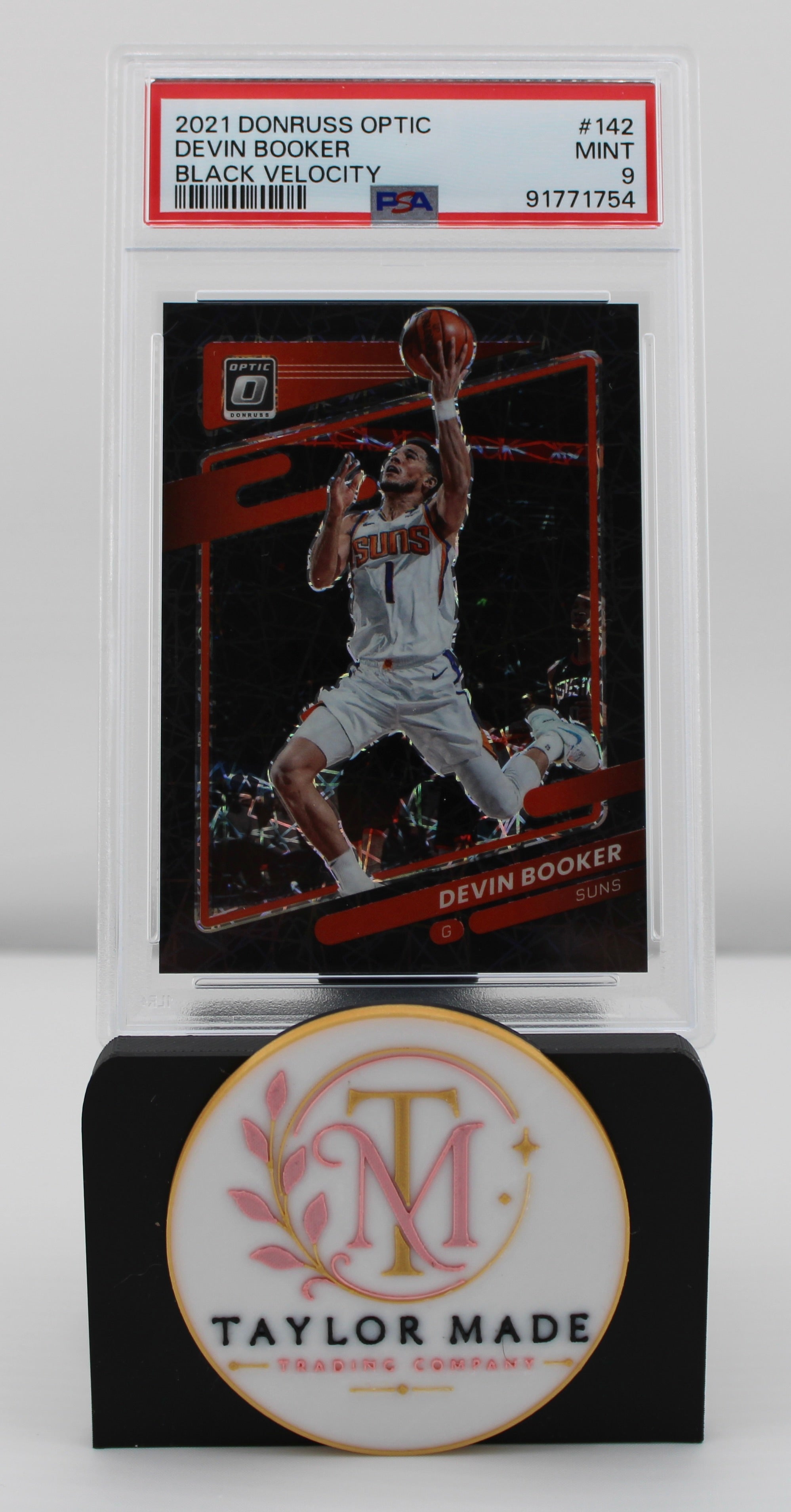 2021 Donruss Optic #142 Devin Booker Black Velocity /39 PSA MINT 9