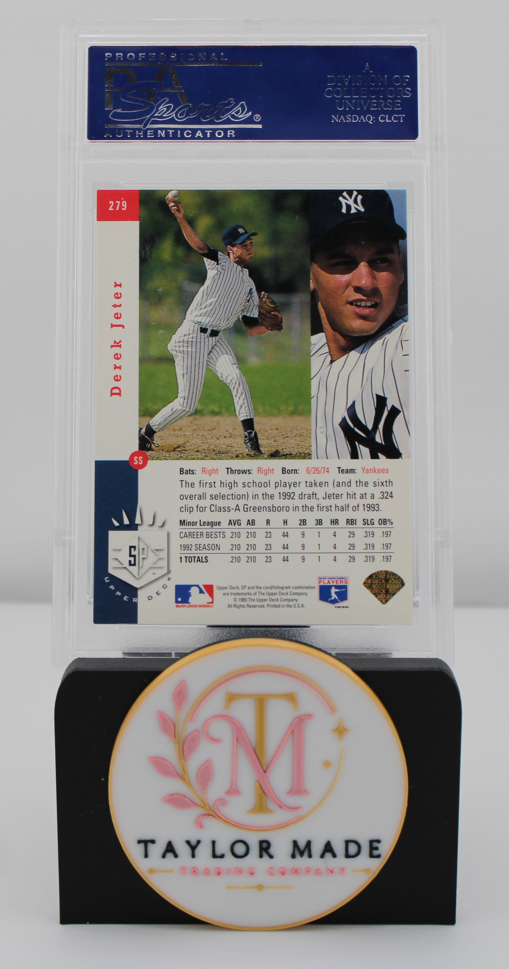 1993 SP #279 Derek Jeter Foil RC PSA NM 7 - Back