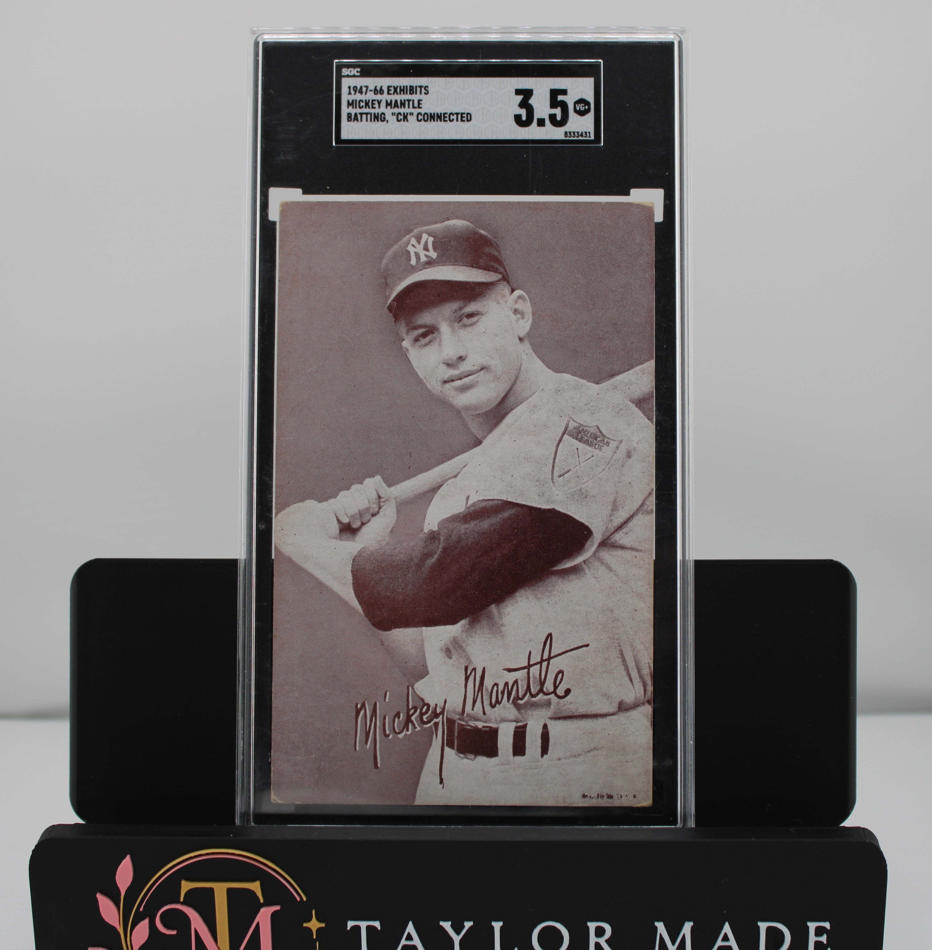 1947-66 Exhibits Mickey Mantle Batting "CK" Connected SGC VG+ 3.5