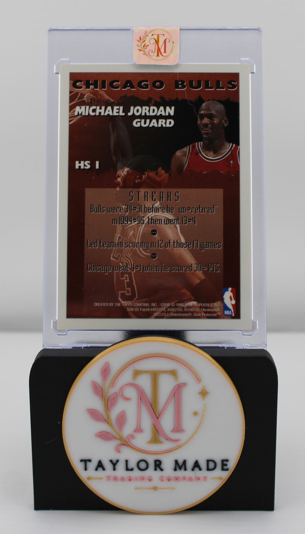 1995-96 Topps Finest #HS1 Michael Jordan Hot Stuff Chicago Bulls - Back