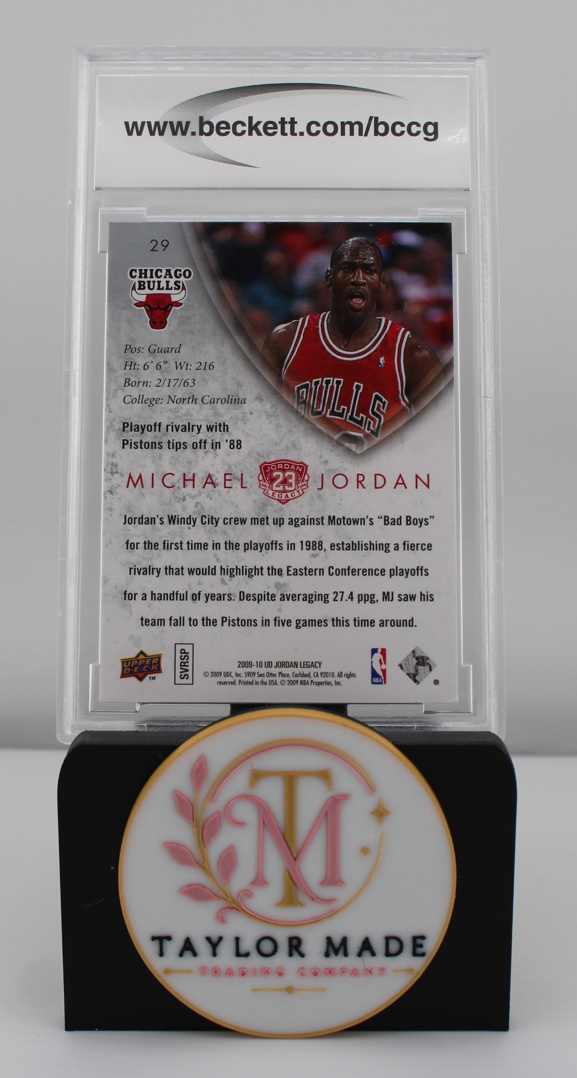 2009-10 Upper Deck MJ Legacy Collection Gold #29 Michael Jordan BCCG MINT 10 - Back