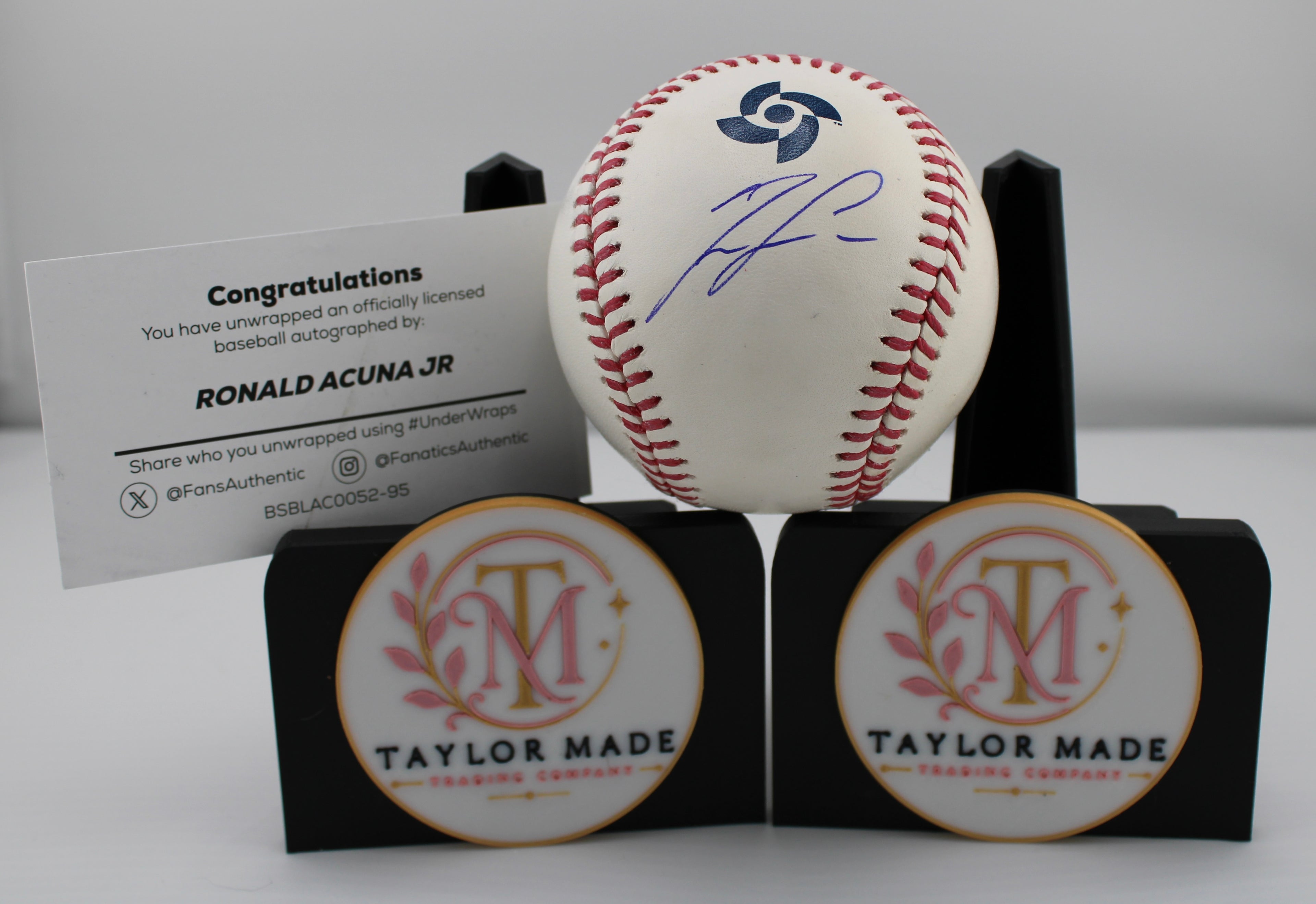 Ronald Acuña Jr. Autographed 2026 World Baseball Classic Ball - With Fanatics Authentic COA Card