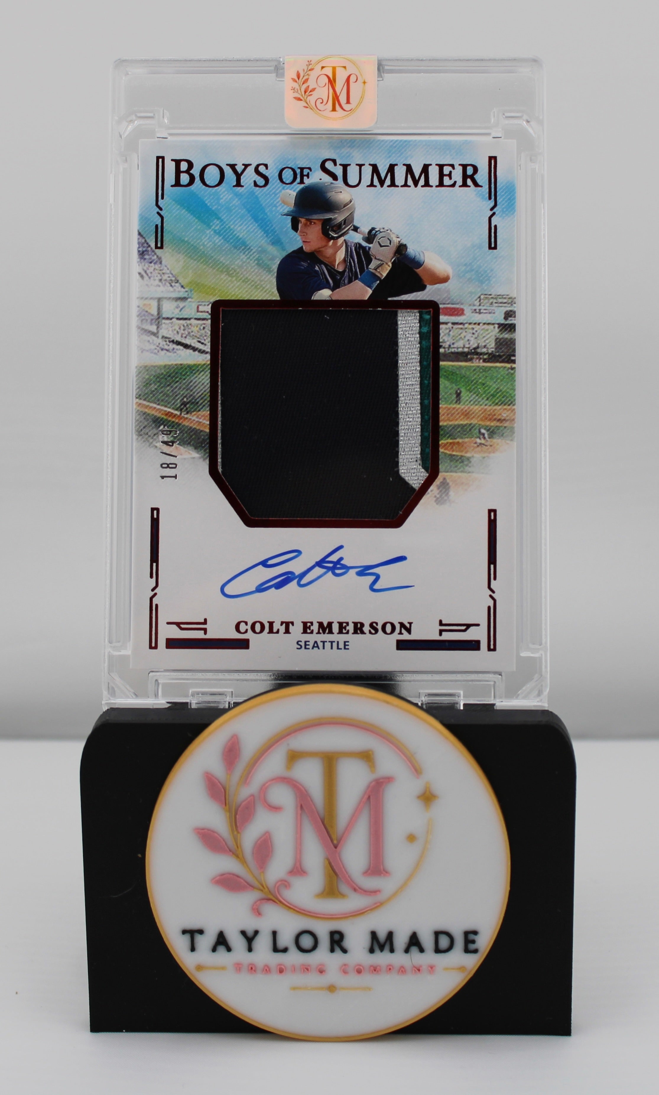 Colt Emerson 2025 Panini Boys of Summer Auto Patch #18/49 - Front