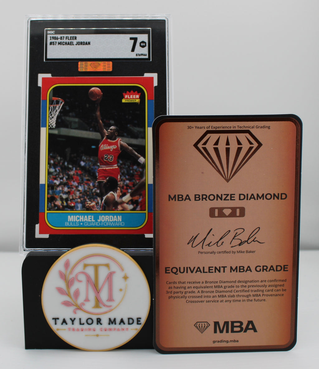 Michael Jordan 1986-87 Fleer #57 Rookie SGC 7 NM with MBA Bronze Diamond Certificate