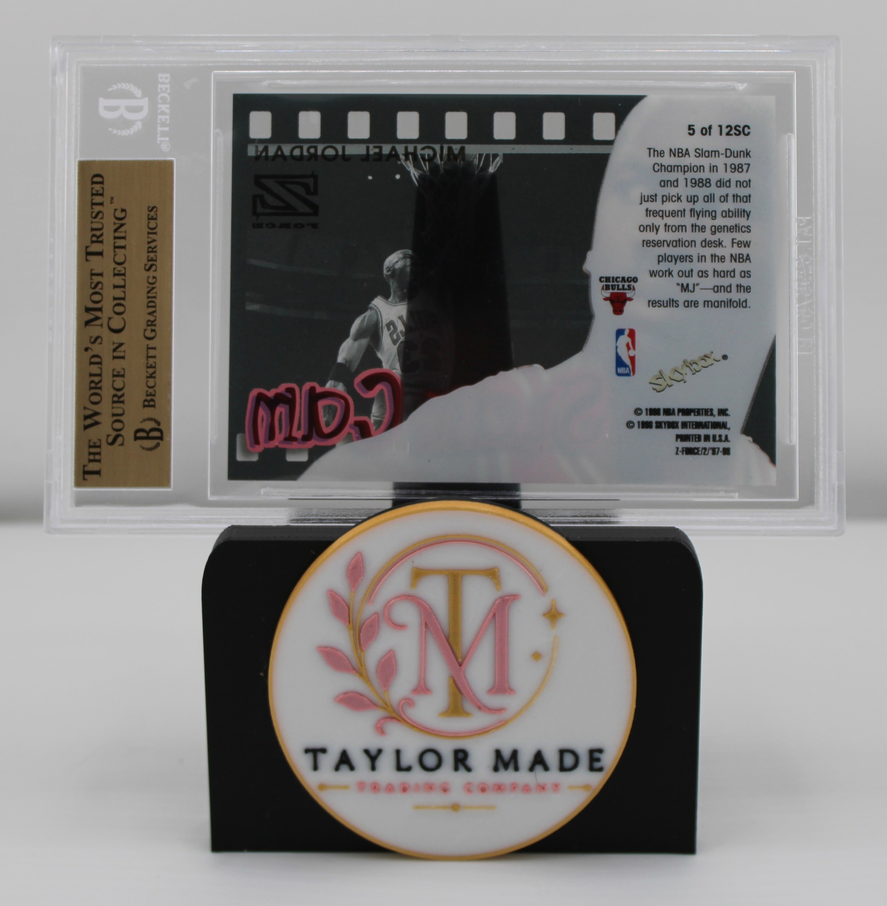 Michael Jordan 1997-98 SkyBox Z-Force Slam Cam #5 BGS 9.5 - Back