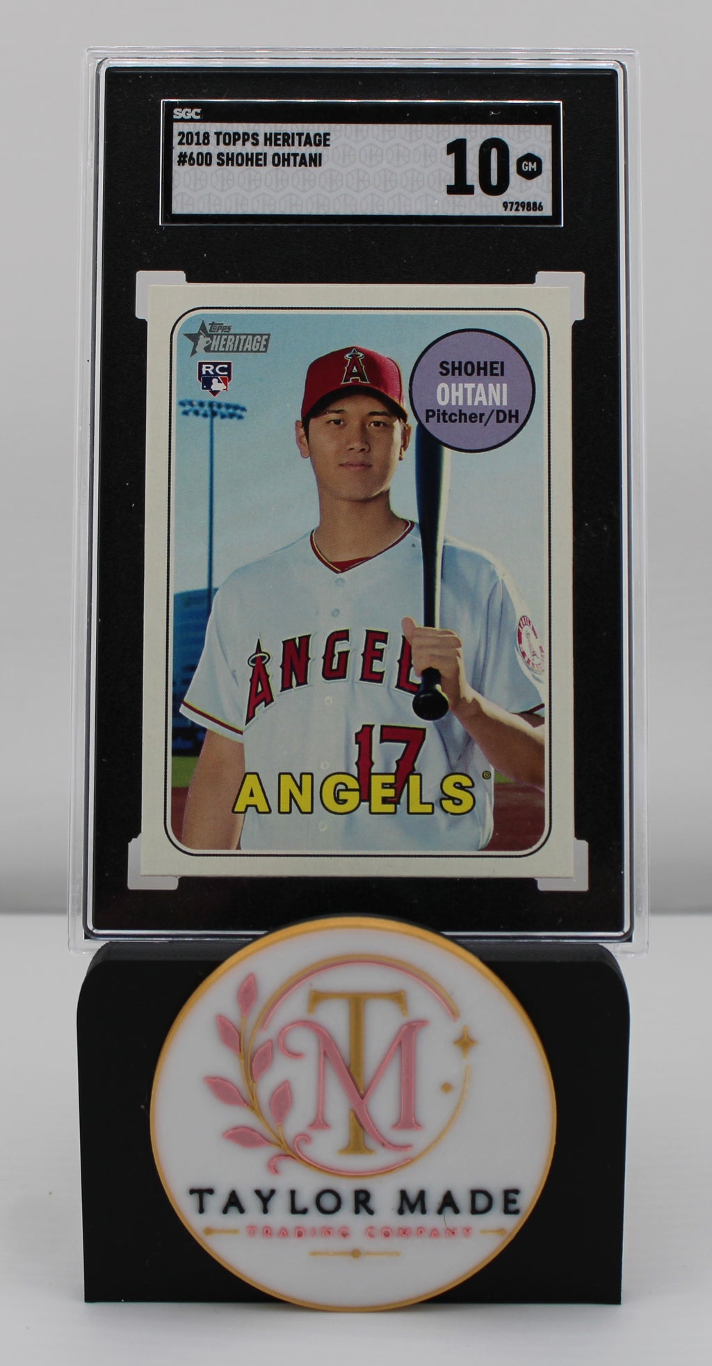 Shohei Ohtani 2018 Topps Heritage #600 Rookie Card SGC 10 GM - Front