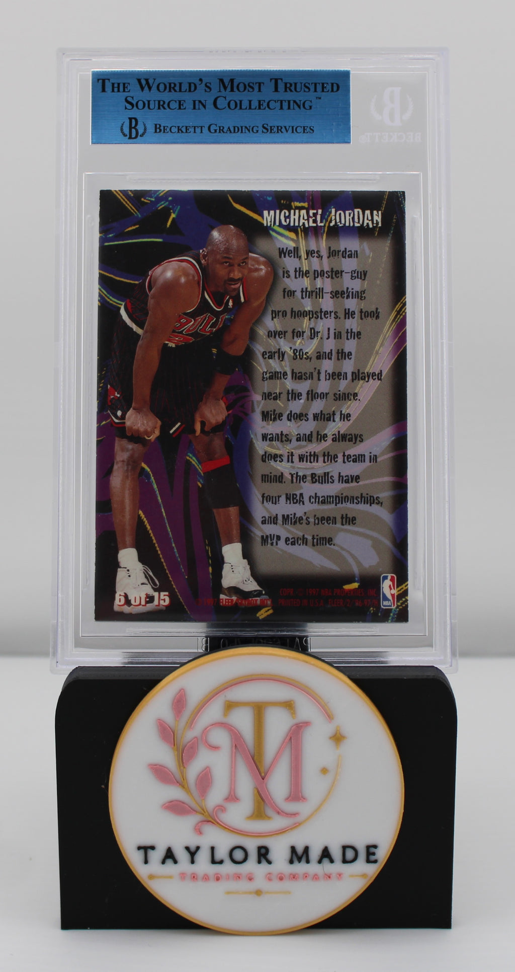 Michael Jordan 1996-97 Fleer Thrill Seekers #8 BGS Authentic - Back