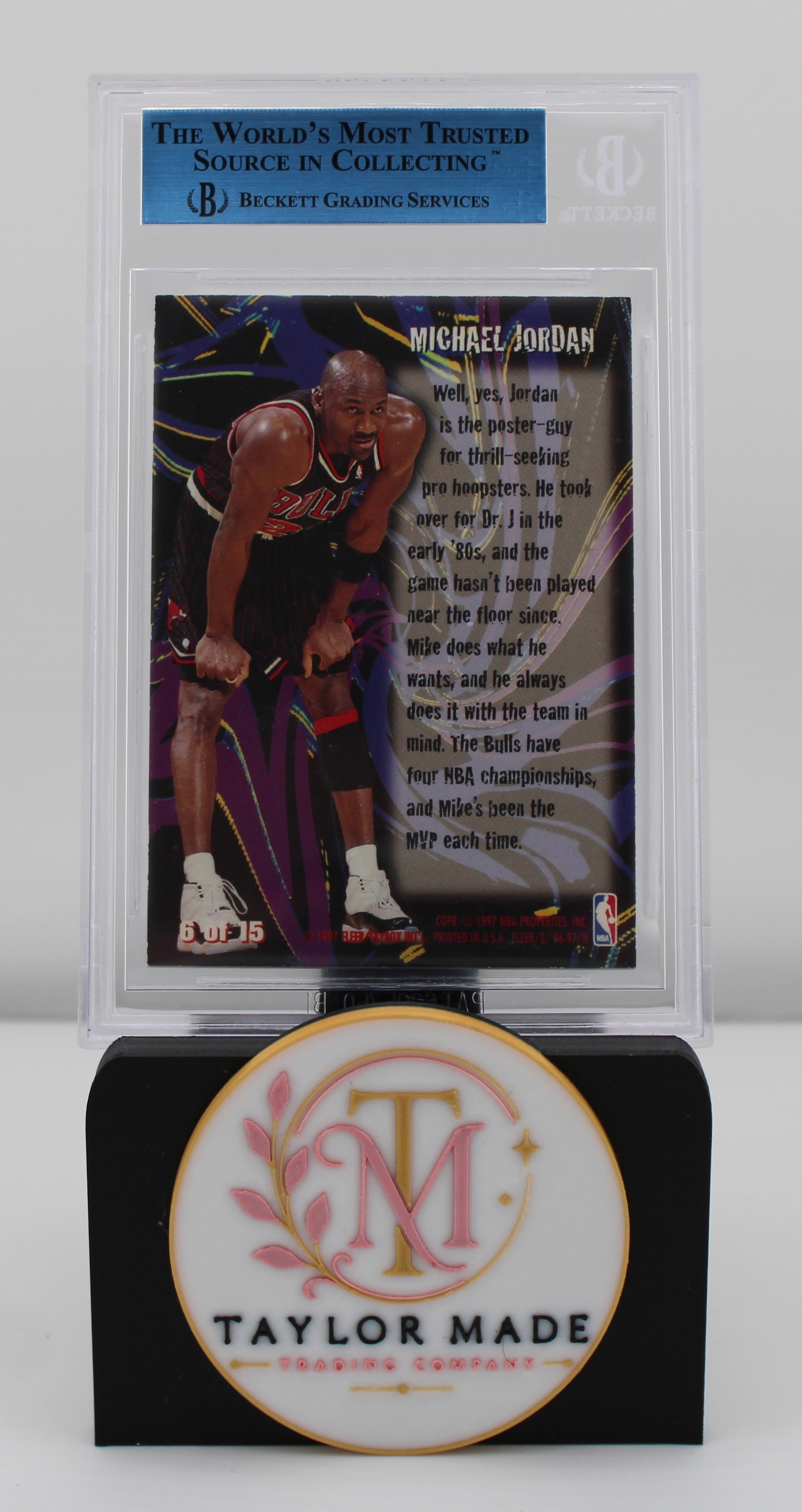 Michael Jordan 1996-97 Fleer Thrill Seekers #8 BGS Authentic - Back