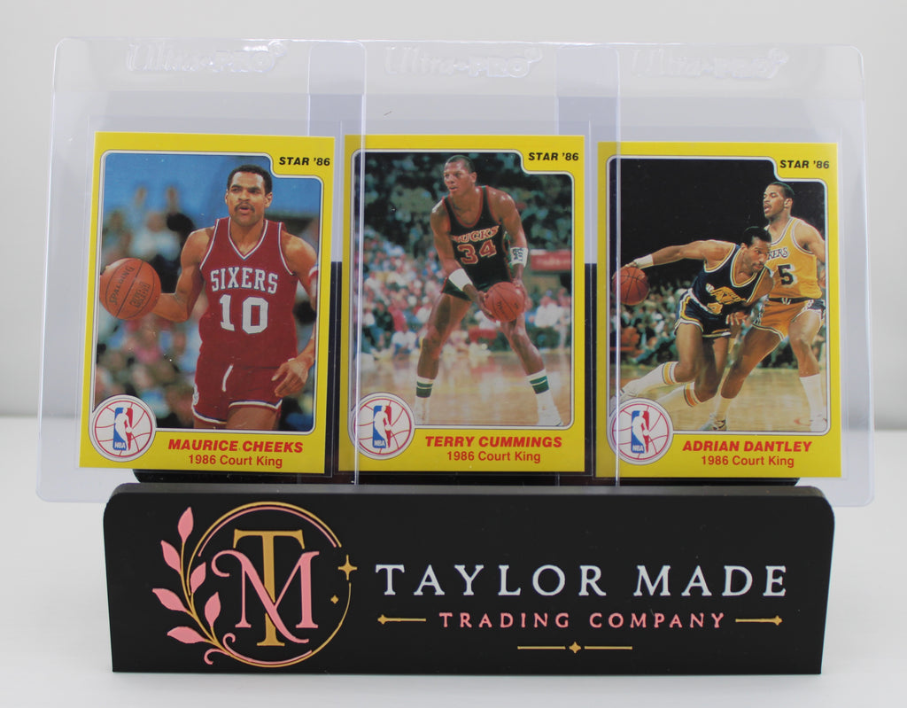 1986 Star Court Kings Lot - Clark Kellogg, Bernard King, Moses Malone back