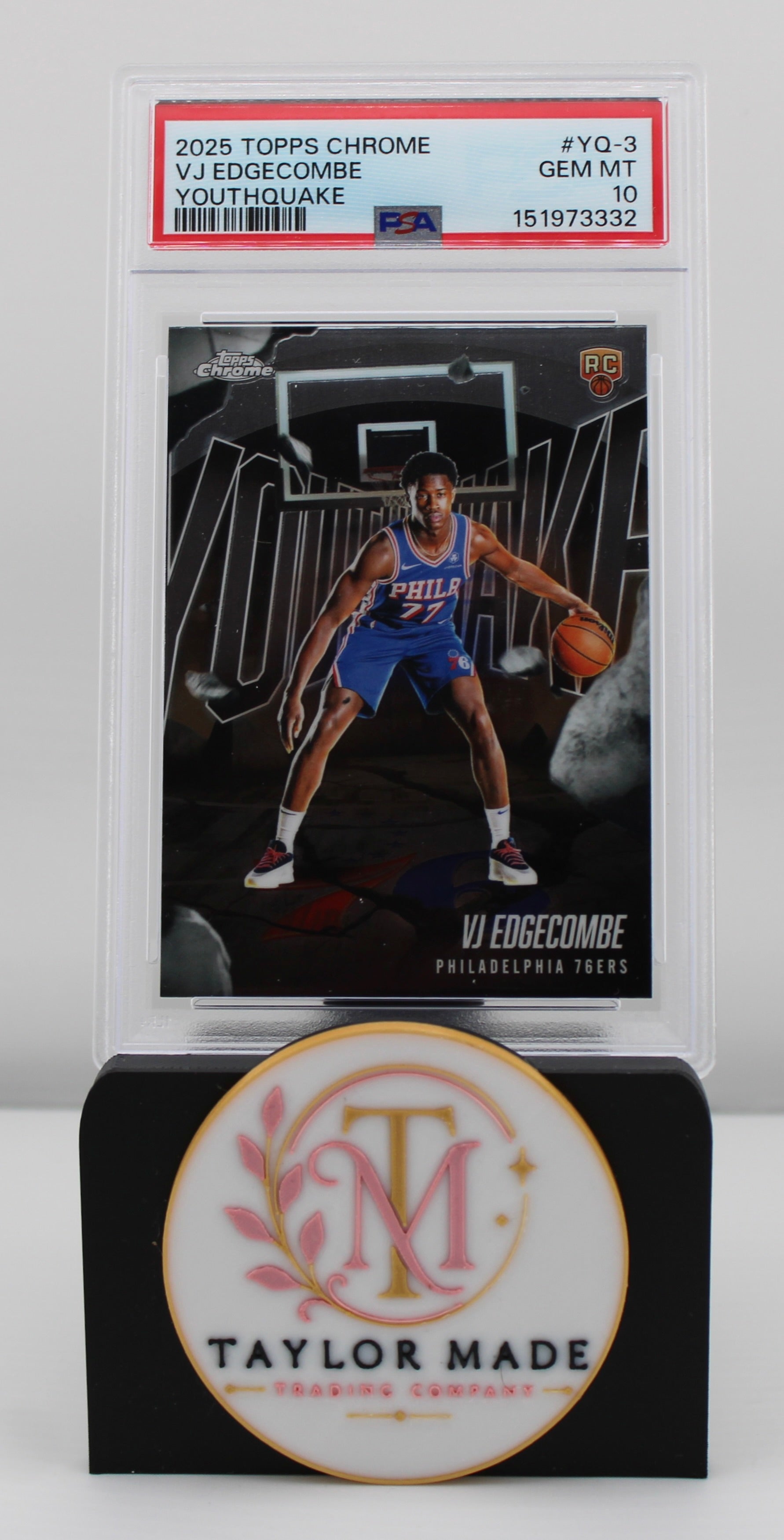 2025 Topps Chrome #YQ-3 VJ Edgecombe Youthquake PSA 10 - Card front