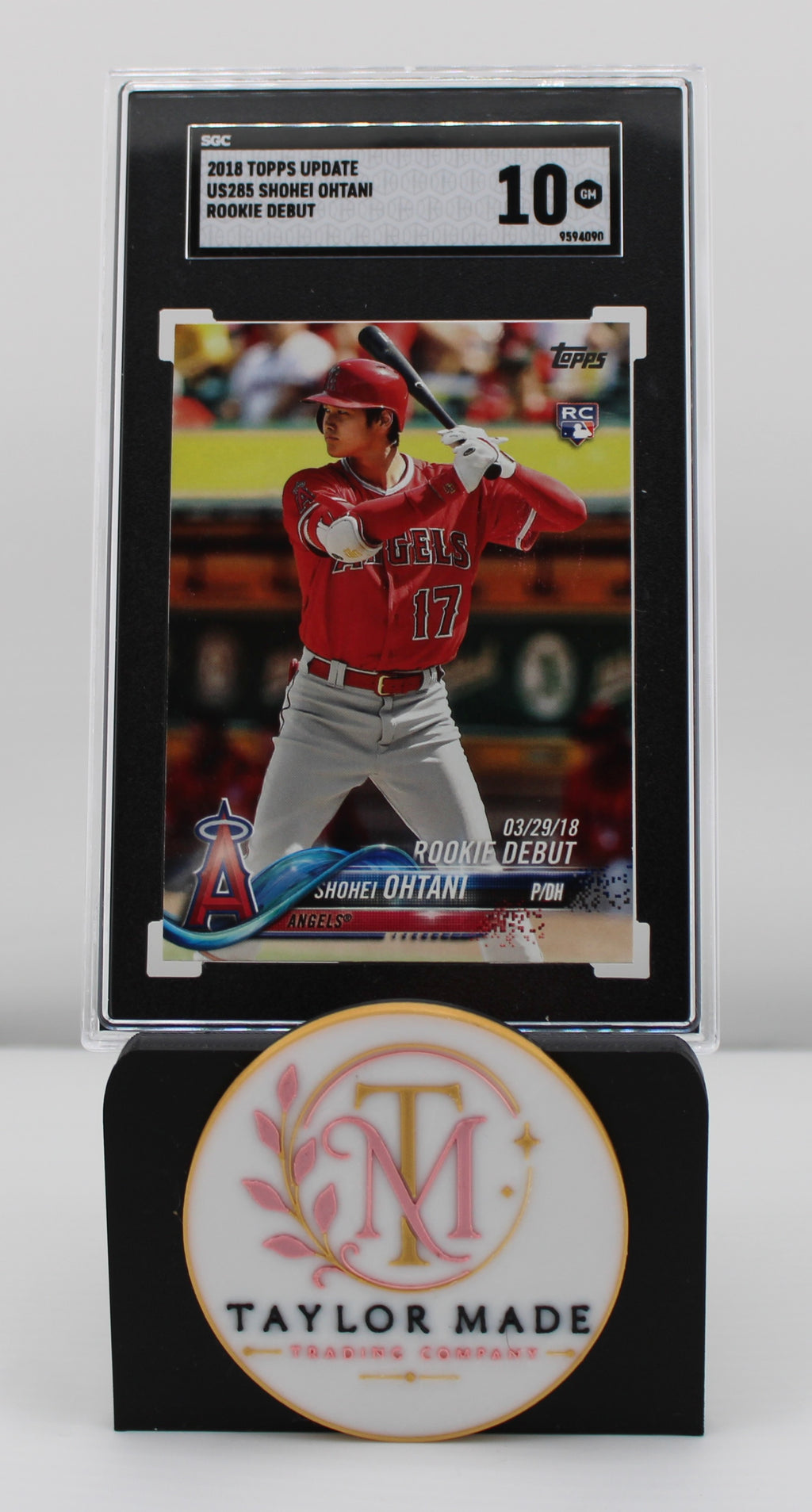 2018 Topps Update #US285 Shohei Ohtani Rookie Debut SGC 10 - Card front batting stance