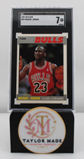 1987-88 Fleer #59 Michael Jordan SGC 7 NM Chicago Bulls - Card front defensive stance