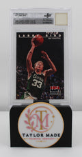 1992 Skybox USA #17 Larry Bird 1984 Game Worn Pants Photo Matched JF Authentic - Card front with relic swatch