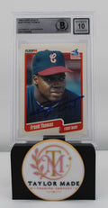 1990 Fleer Update #U-87 Frank Thomas Autograph Beckett 10 - Card front with blue ink signature