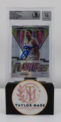 2020-21 Panini Prizm #20 Allen Iverson Fearless Hyper Prizm Auto Beckett 10 - Card front with blue ink autograph