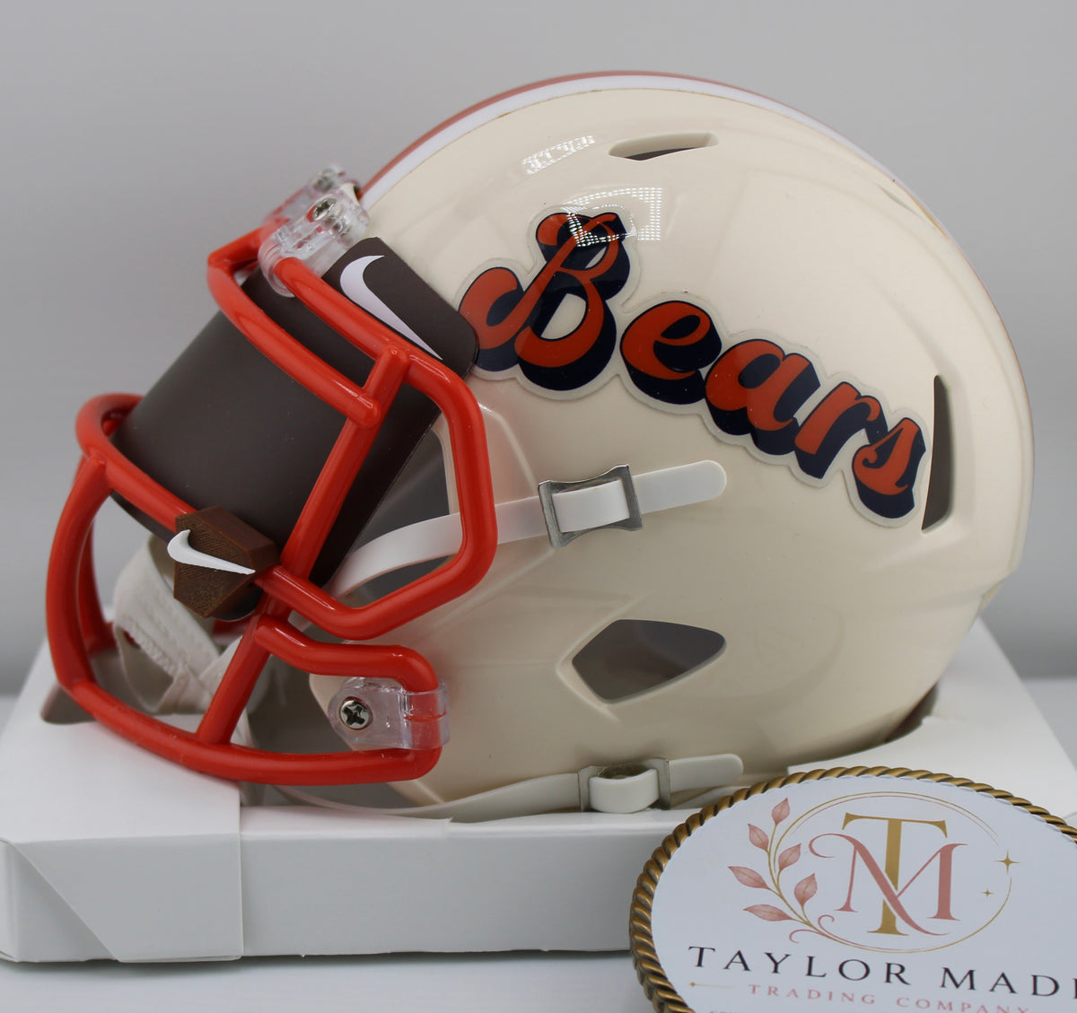 Colston Loveland Autographed Chicago Bears Riddell Speed Throwback Mini Helmet JSA - Right side with retro Bears script logo